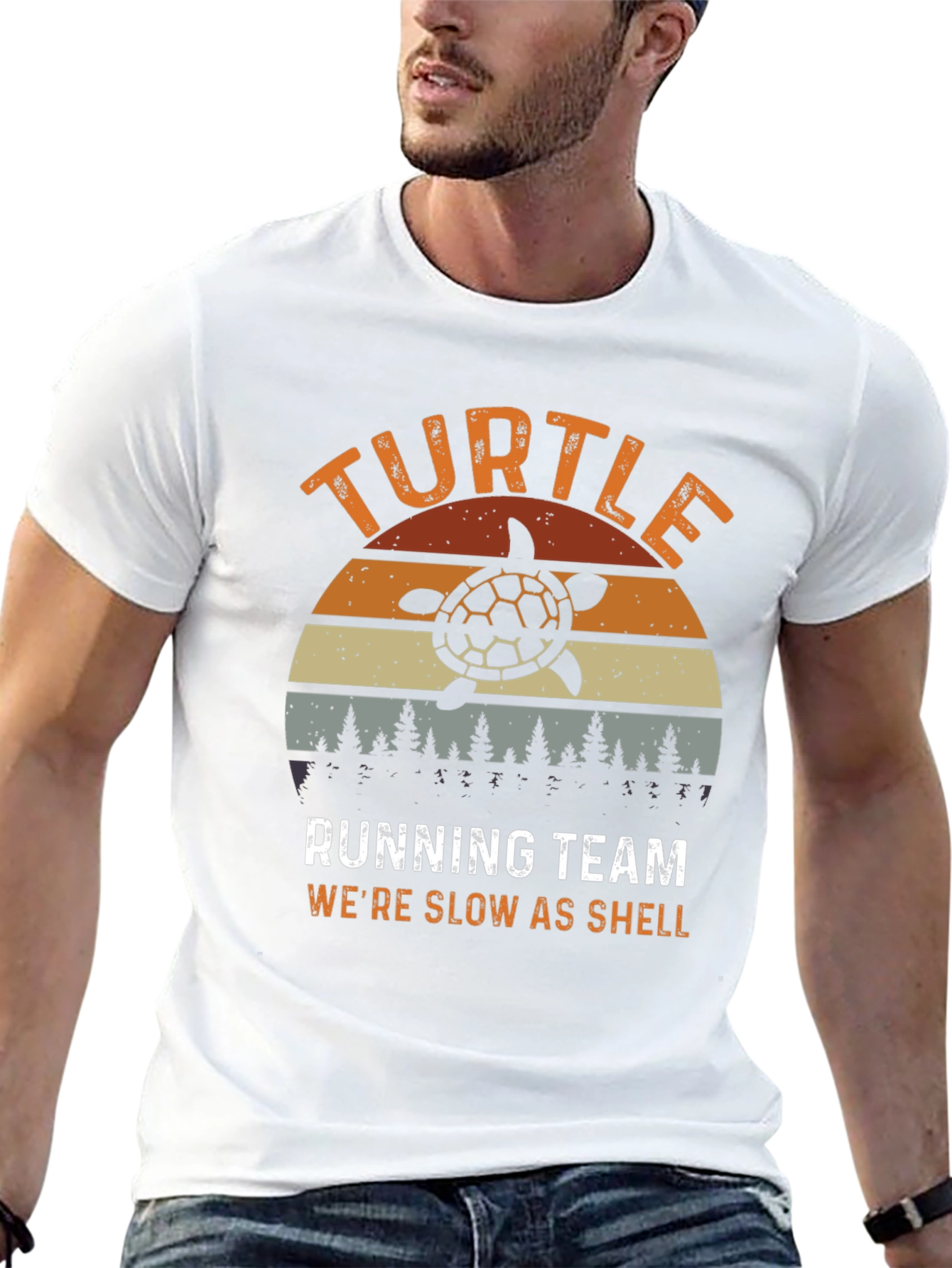 Turtle Running Team Mens Graphic T-Shirt