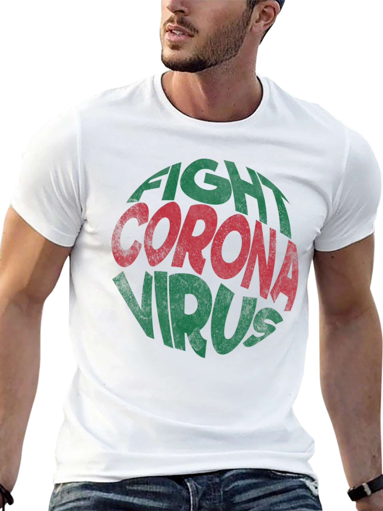 Fight Corona Virus Graphic Print T-Shirt