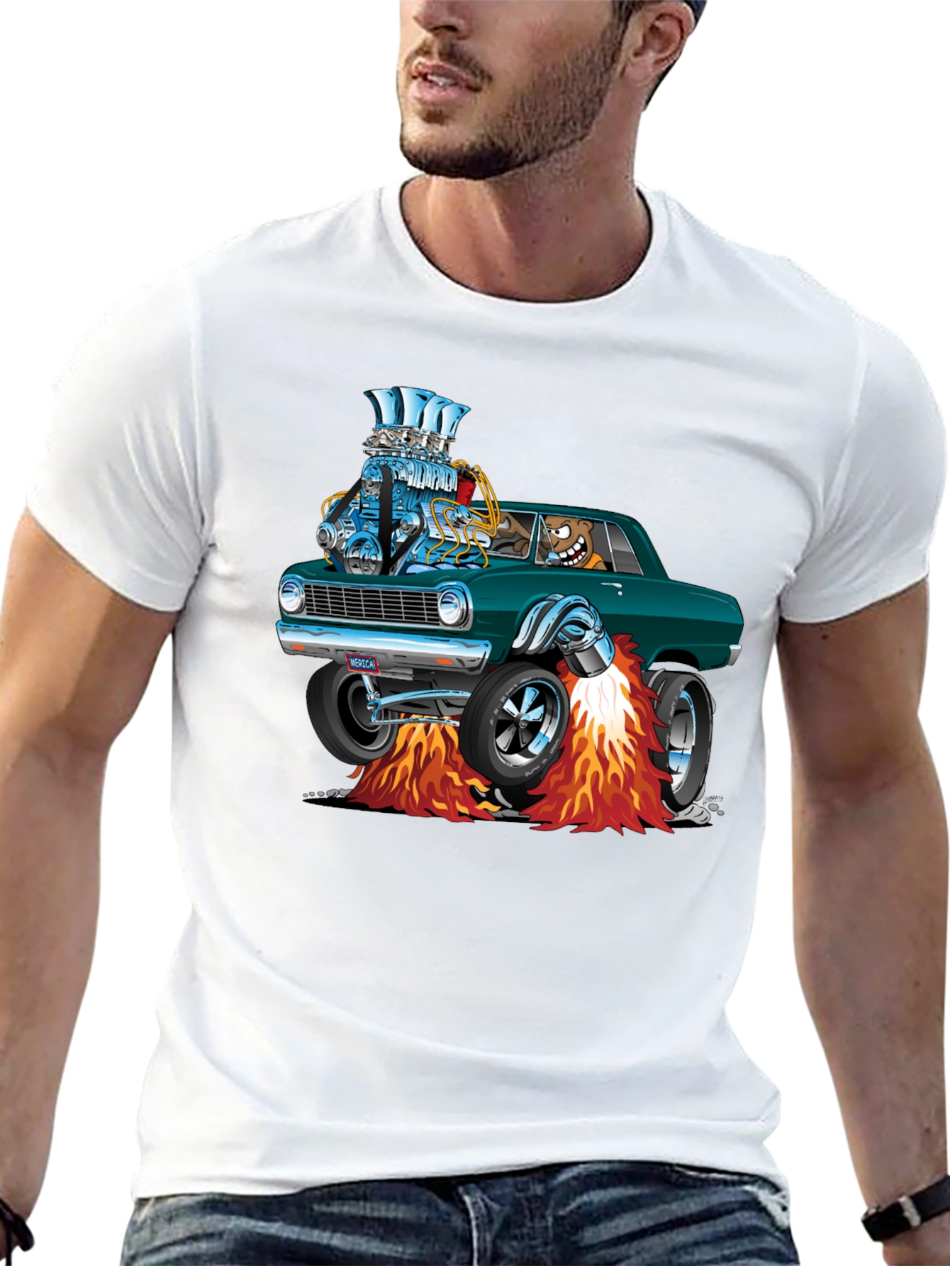 Cartoon Car T-Shirt - Cool Graphic Tee