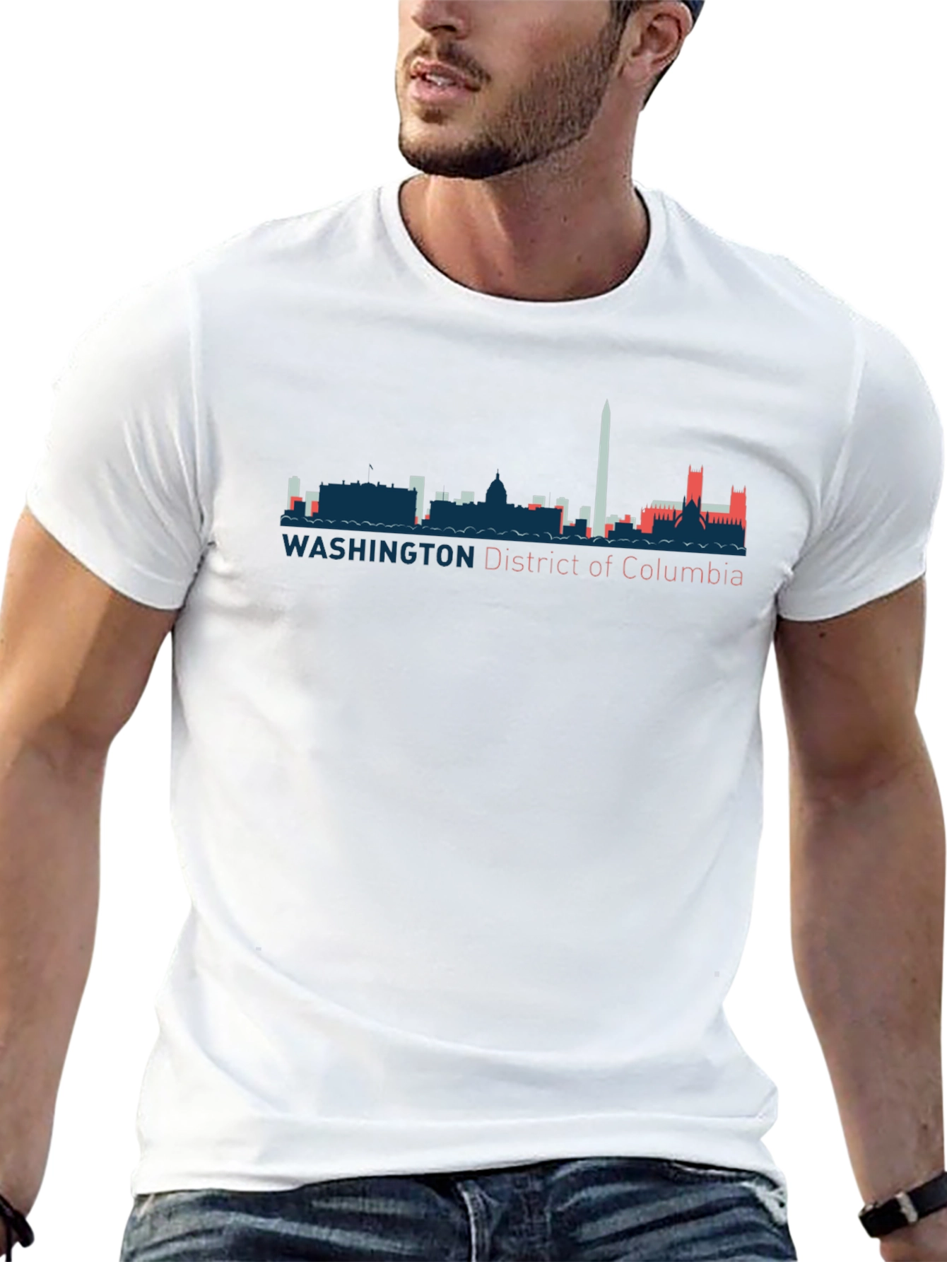Washington D.C. Skyline Graphic Tee - Black