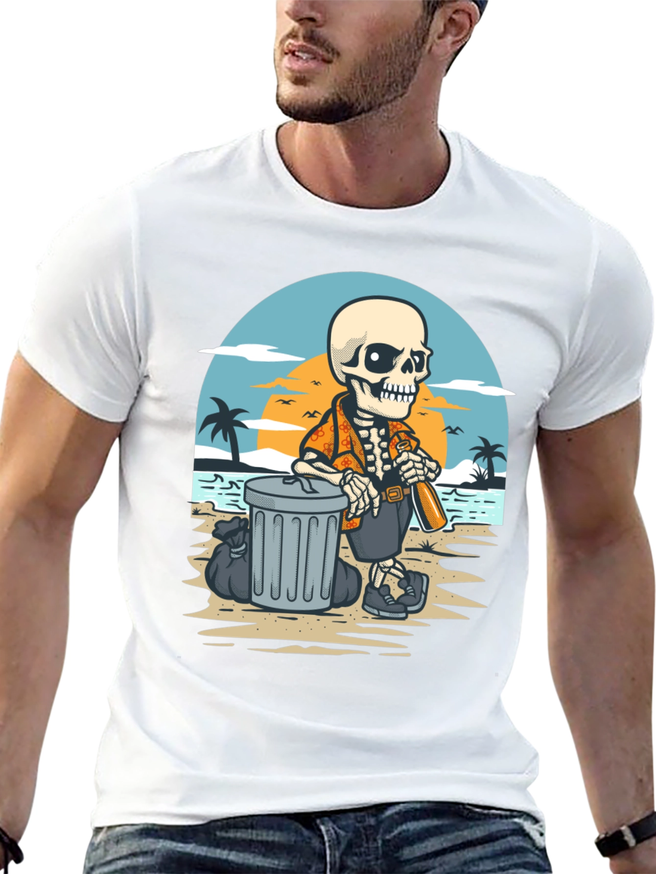 Beach Skeleton T-Shirt - Clean Up Crew