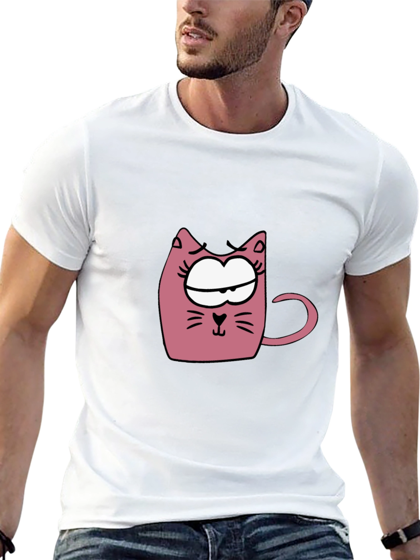 Cat Mug Graphic T-Shirt