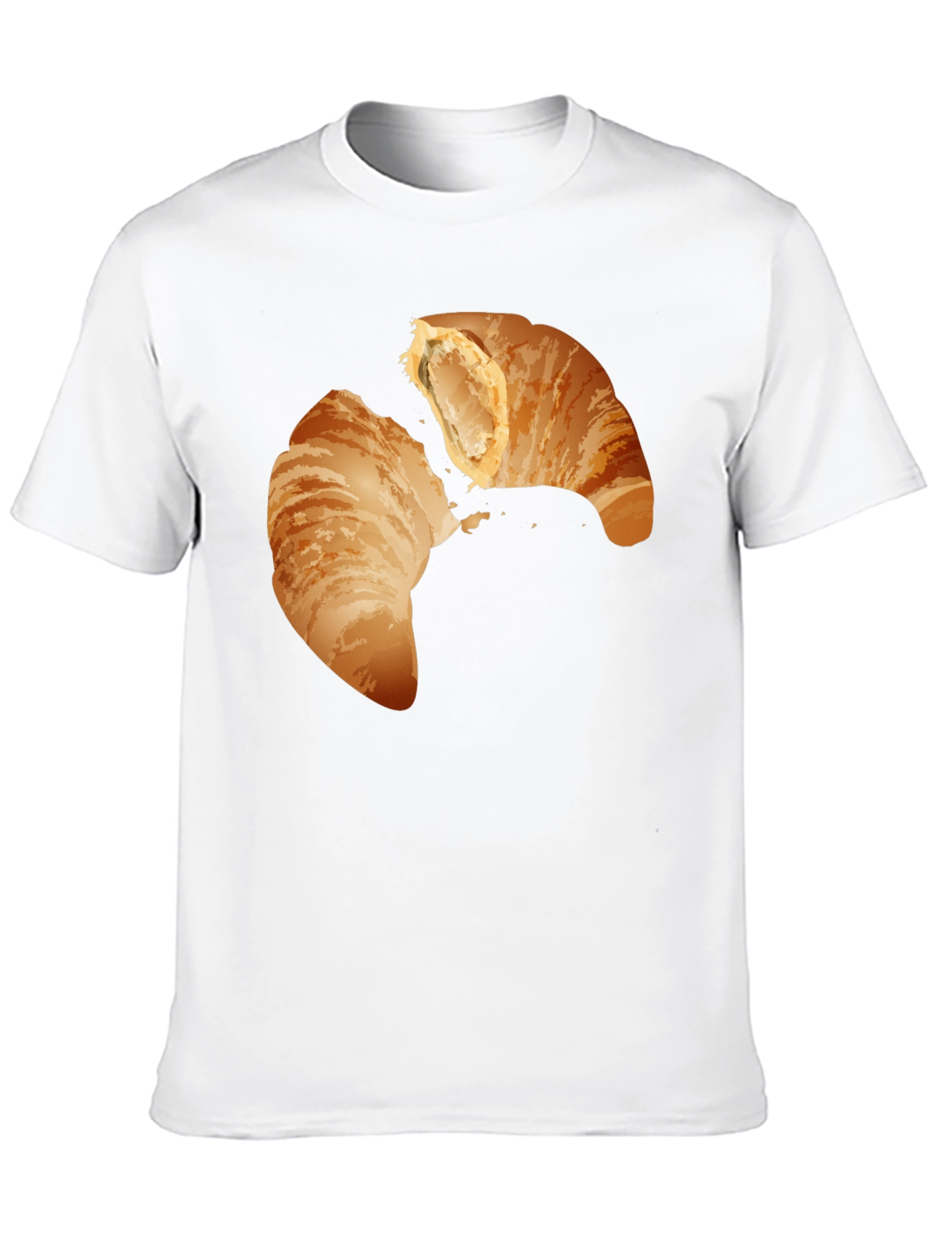 Croissant Graphic Tee - Black Crew Neck