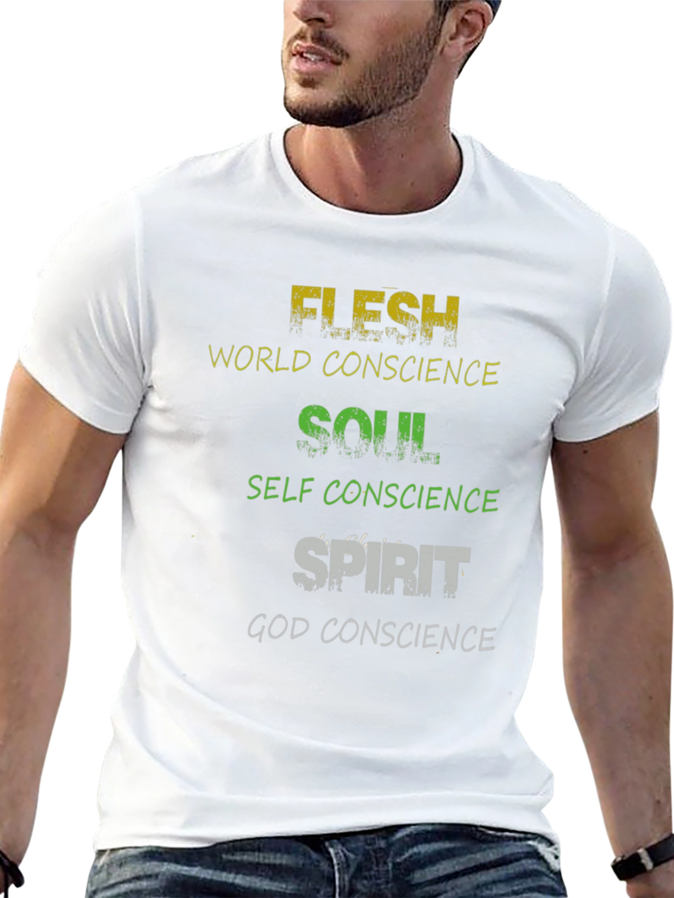 Flesh Soul Spirit Graphic Tee - Religious T-Shirt