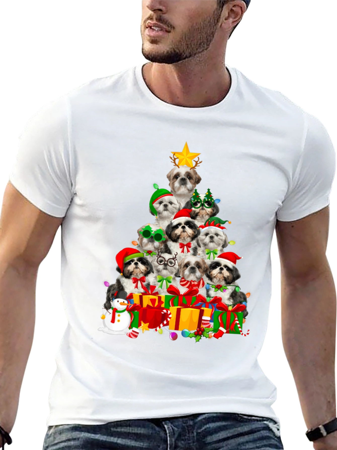 Shih Tzu Christmas Tree T-Shirt