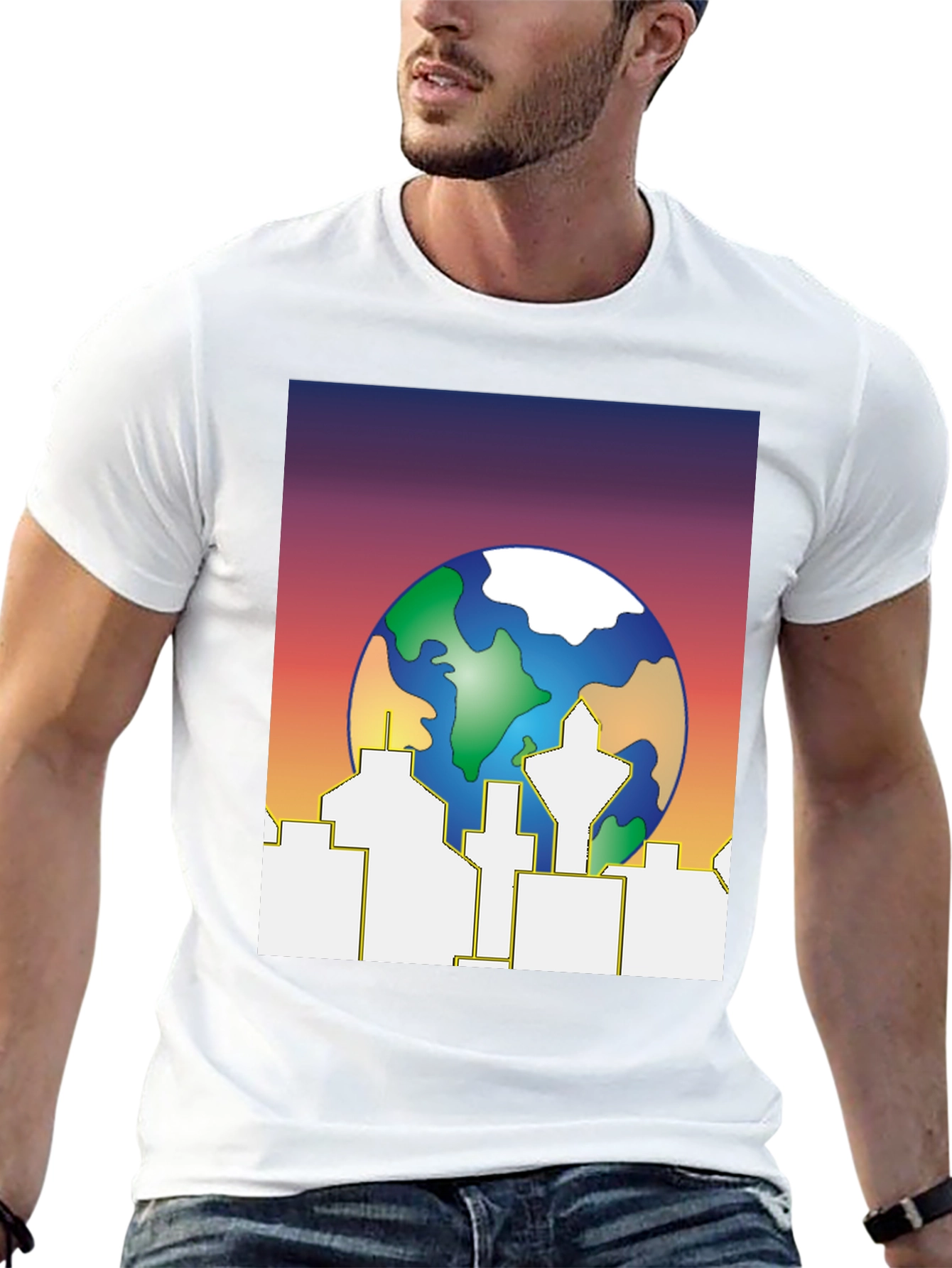 Earth Day Cityscape Graphic Tee