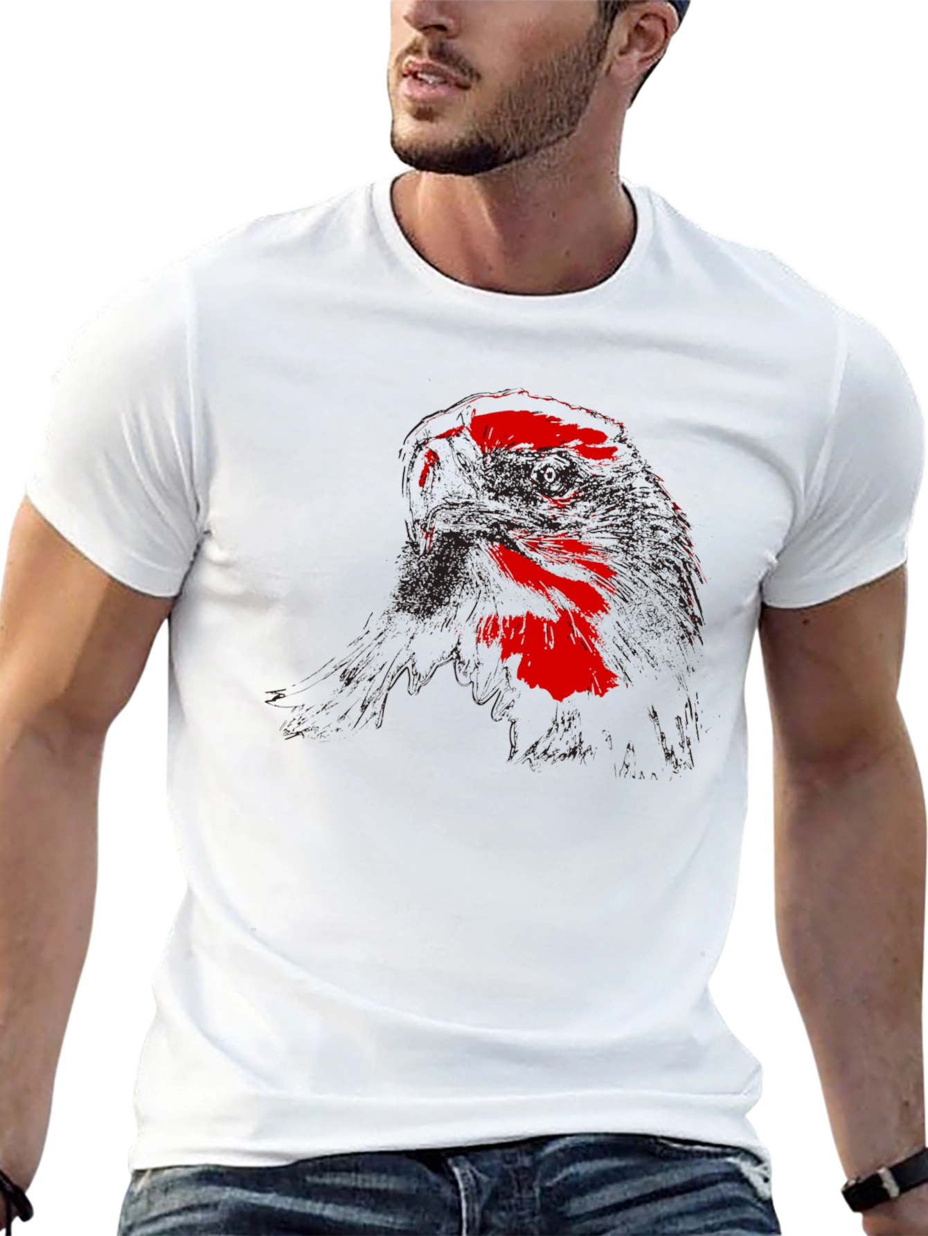 Red Eagle Graphic Black T-Shirt