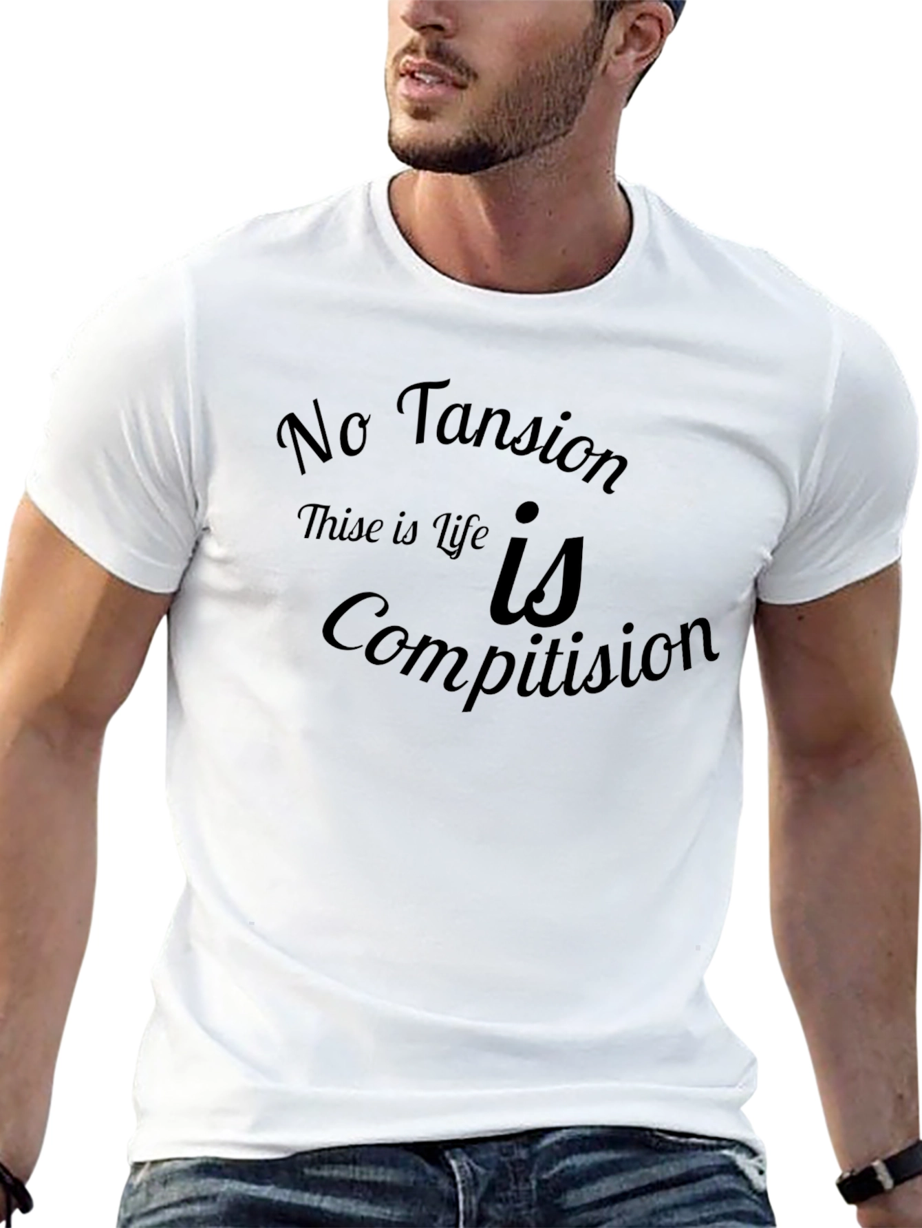 No Tansion Life is Competition Graphic T-Shirt