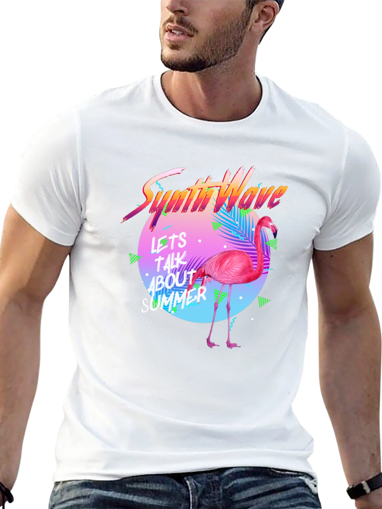 Synthwave Flamingo T-Shirt - Summer Vibes
