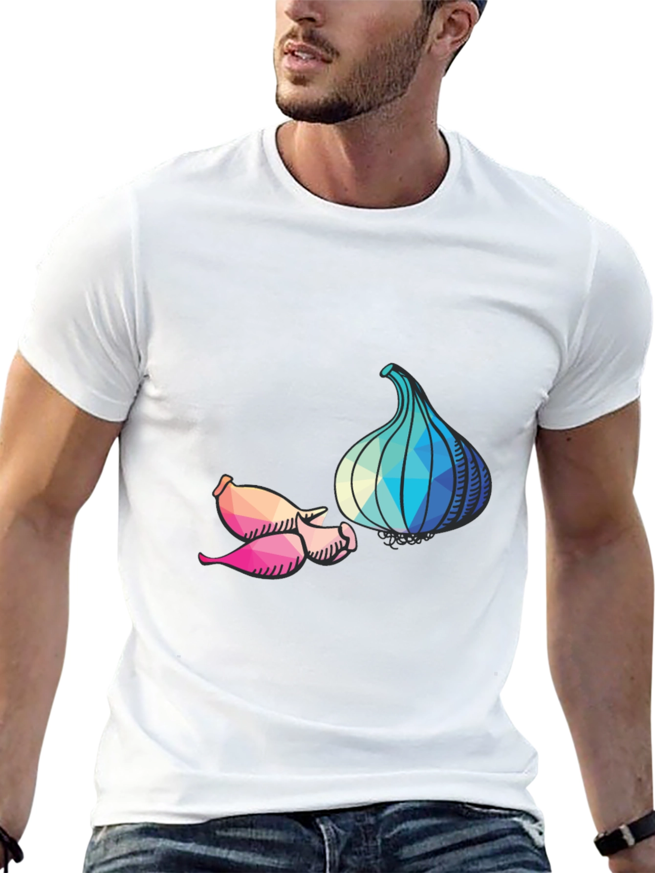 Geometric Garlic Graphic T-Shirt