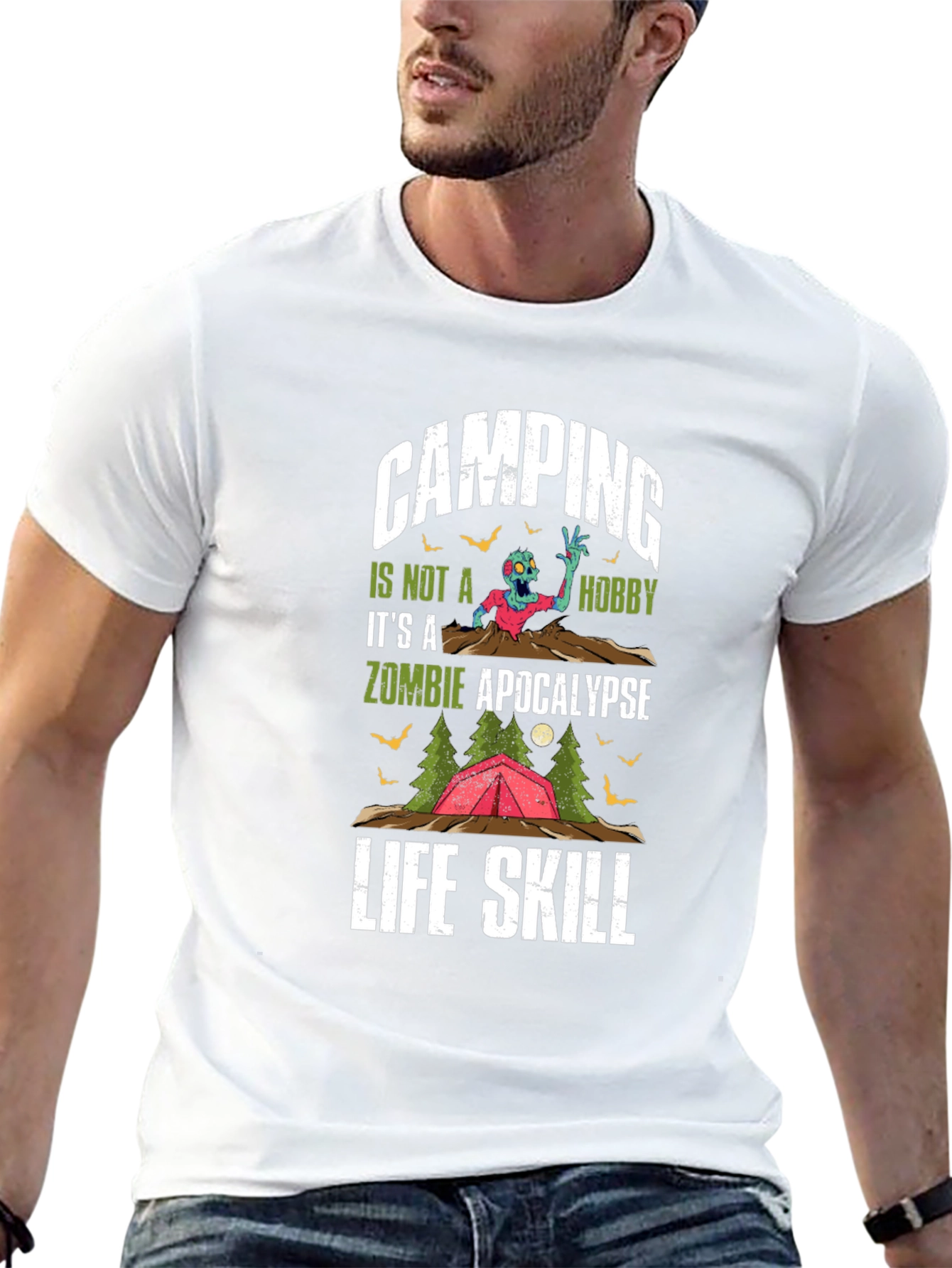 Camping Zombie Apocalypse Life Skill T-Shirt
