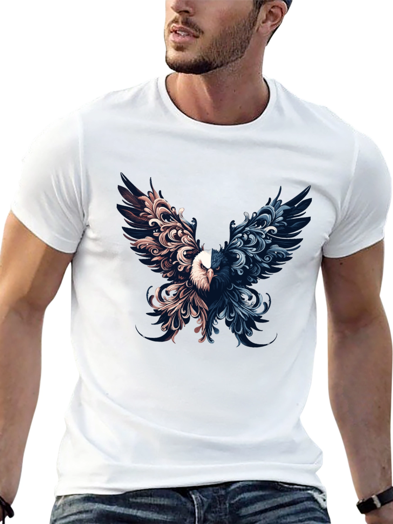 Artistic Eagle Graphic Print Tee