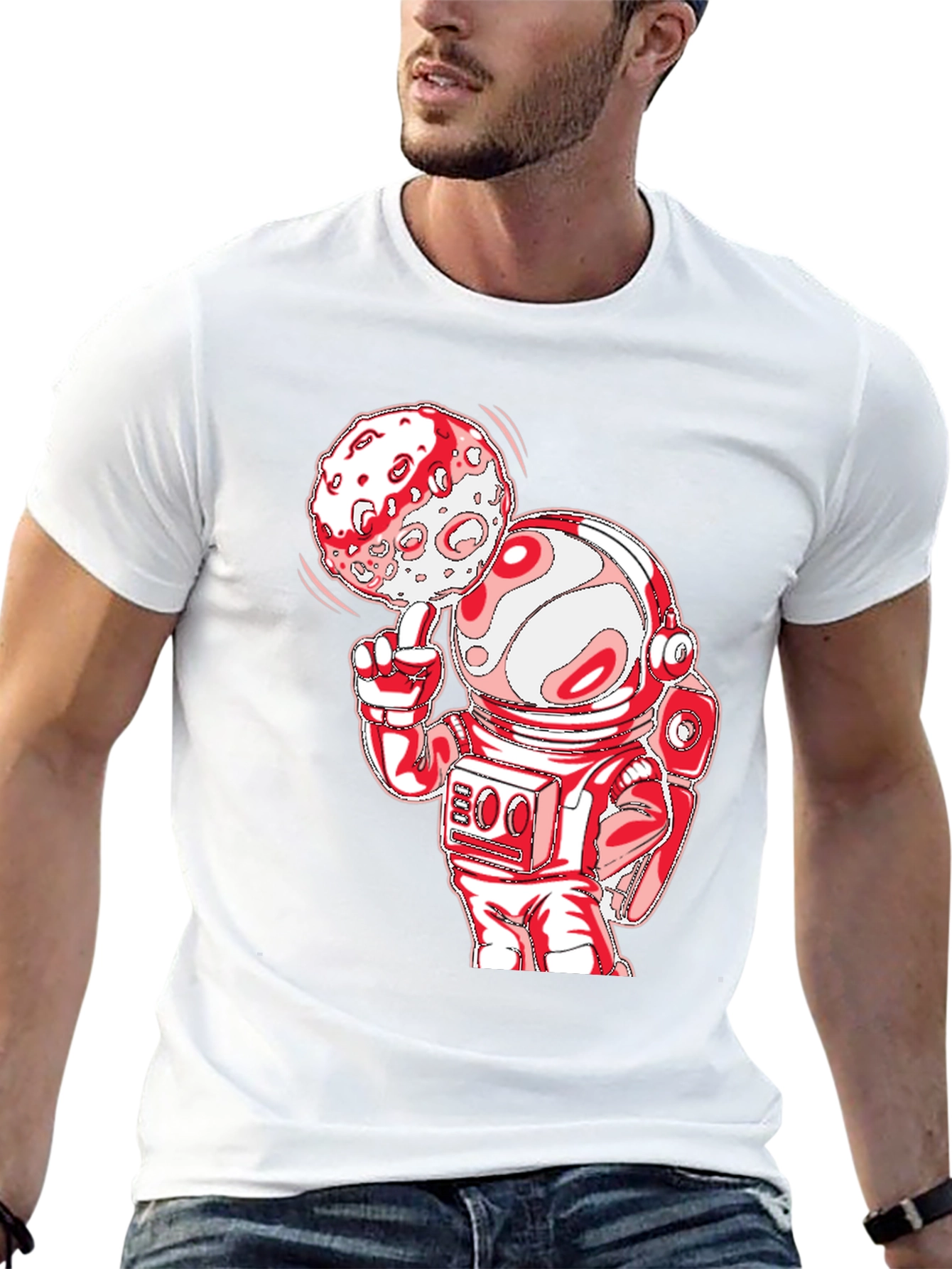Astronaut Moon Spin T-Shirt - Black