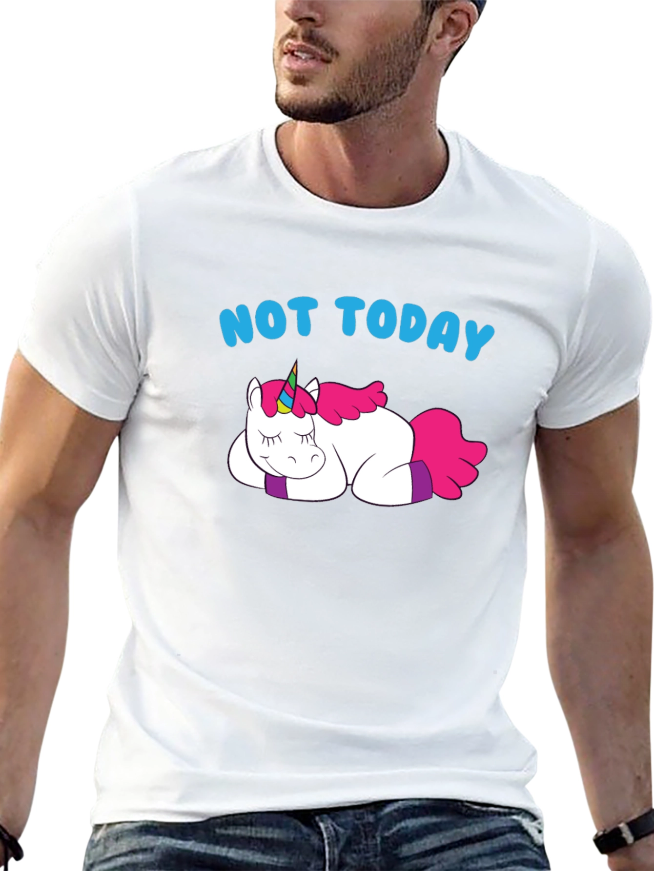 Not Today Lazy Unicorn Graphic T-Shirt
