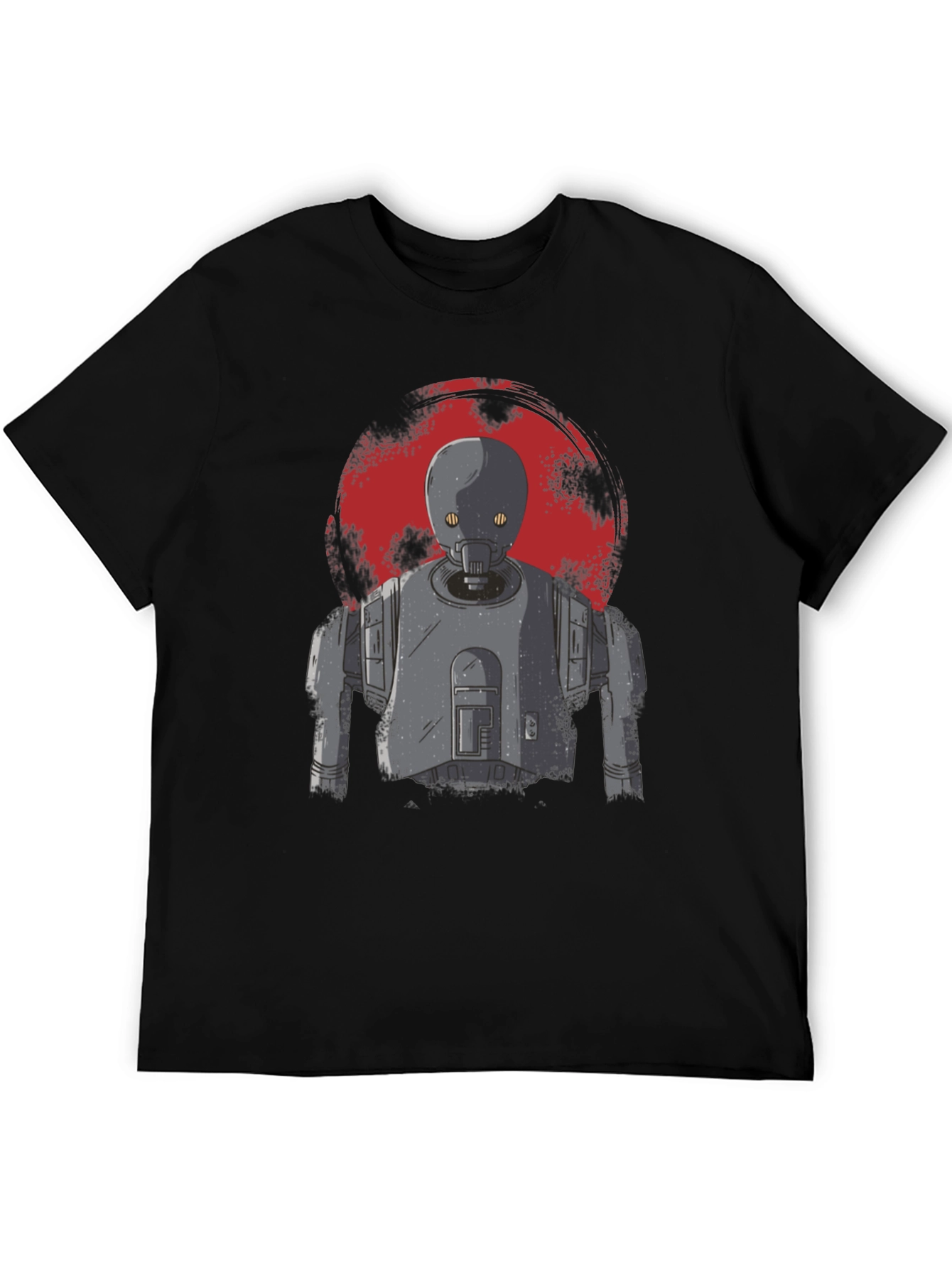Sci-Fi Robot Graphic Print Mens T-Shirt
