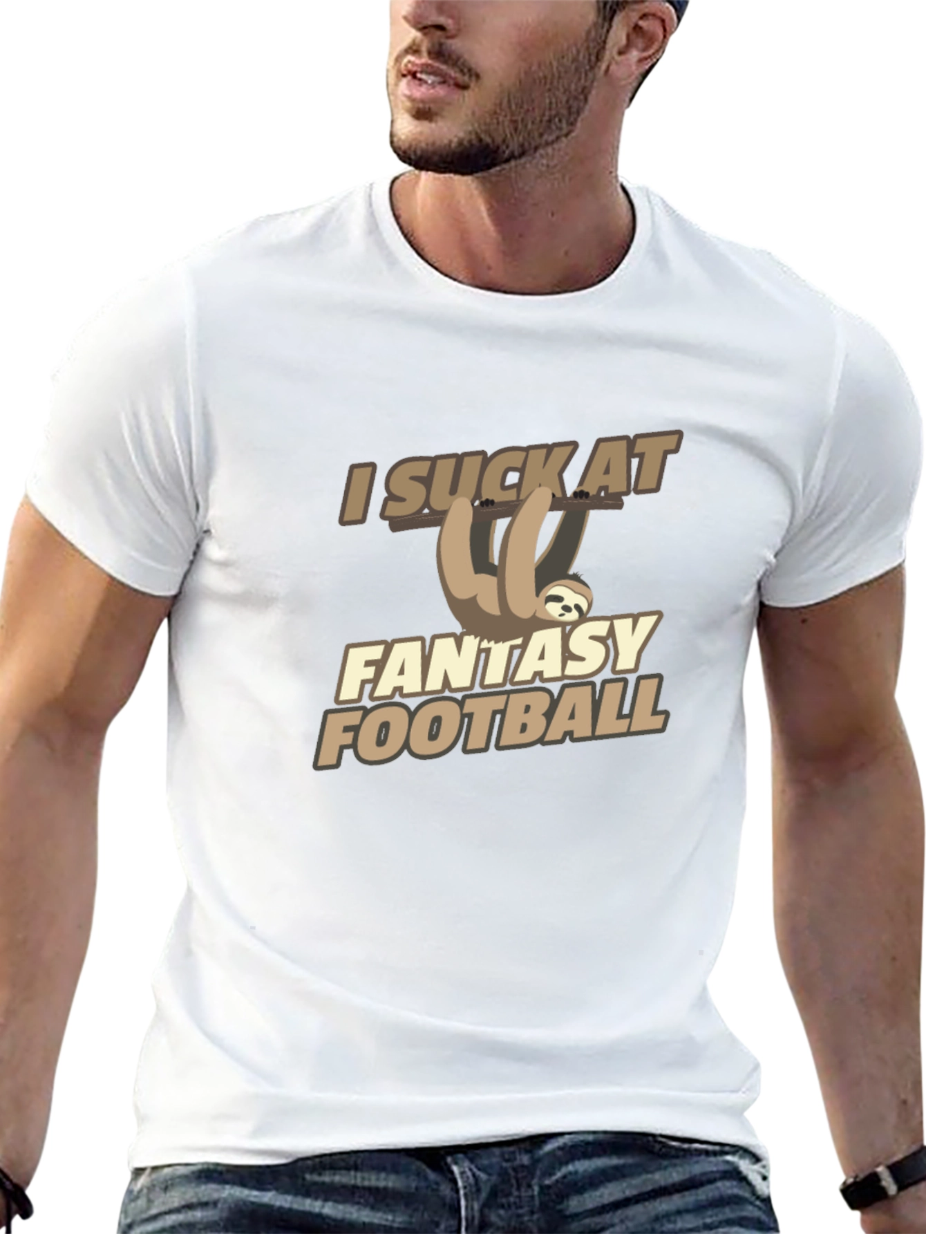 I Suck at Fantasy Football Sloth Graphic Tee