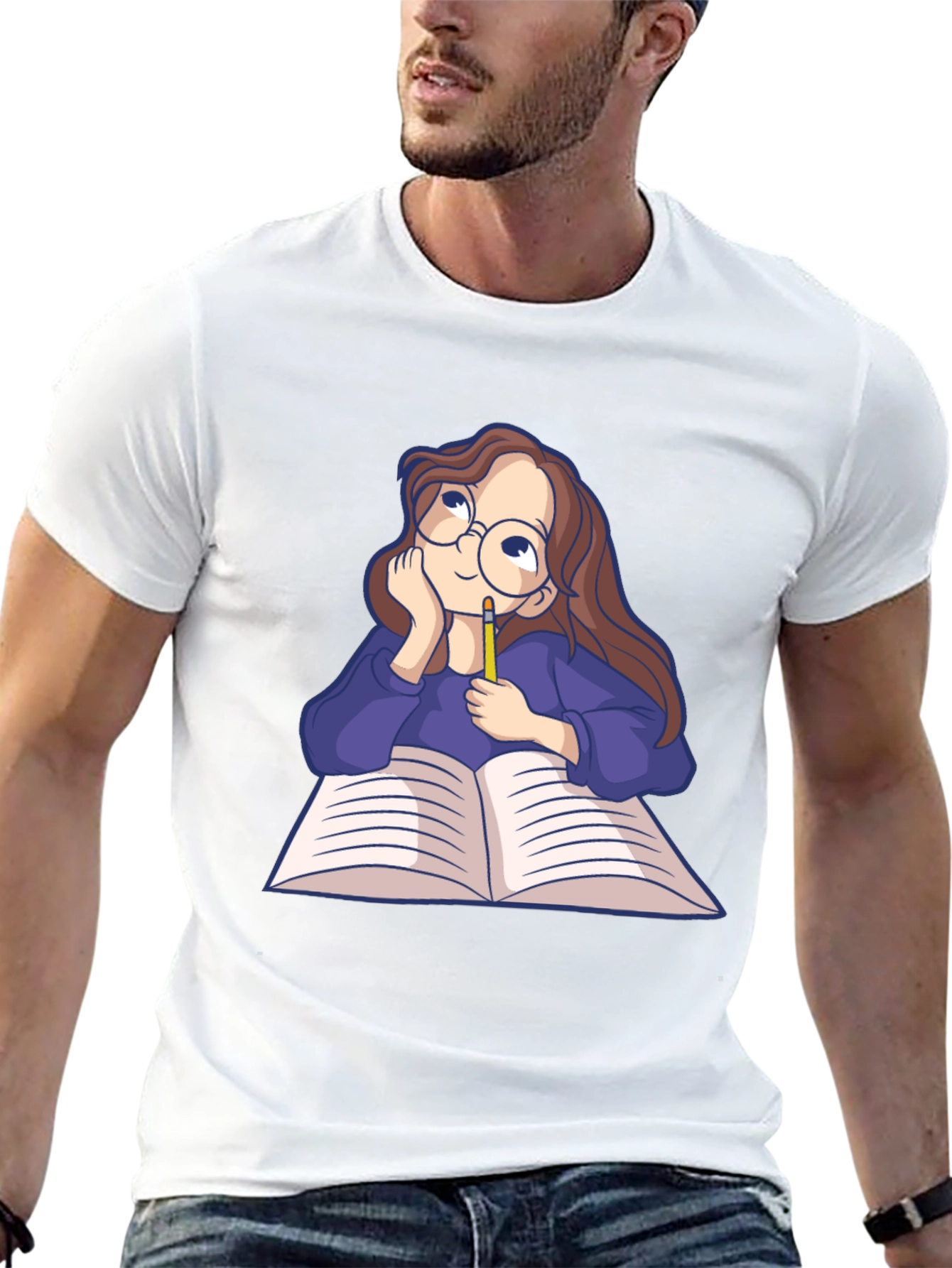Dreamy Reader Graphic Tee - Black Casual T-Shirt