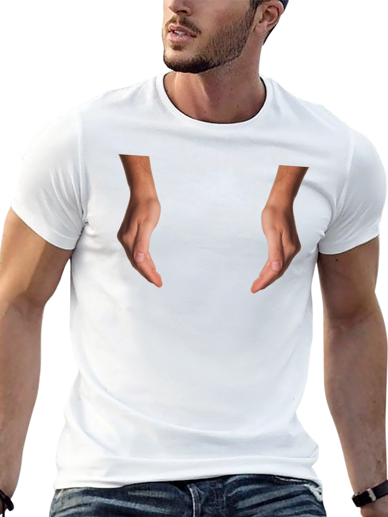 Novelty Hands Graphic Black T-Shirt