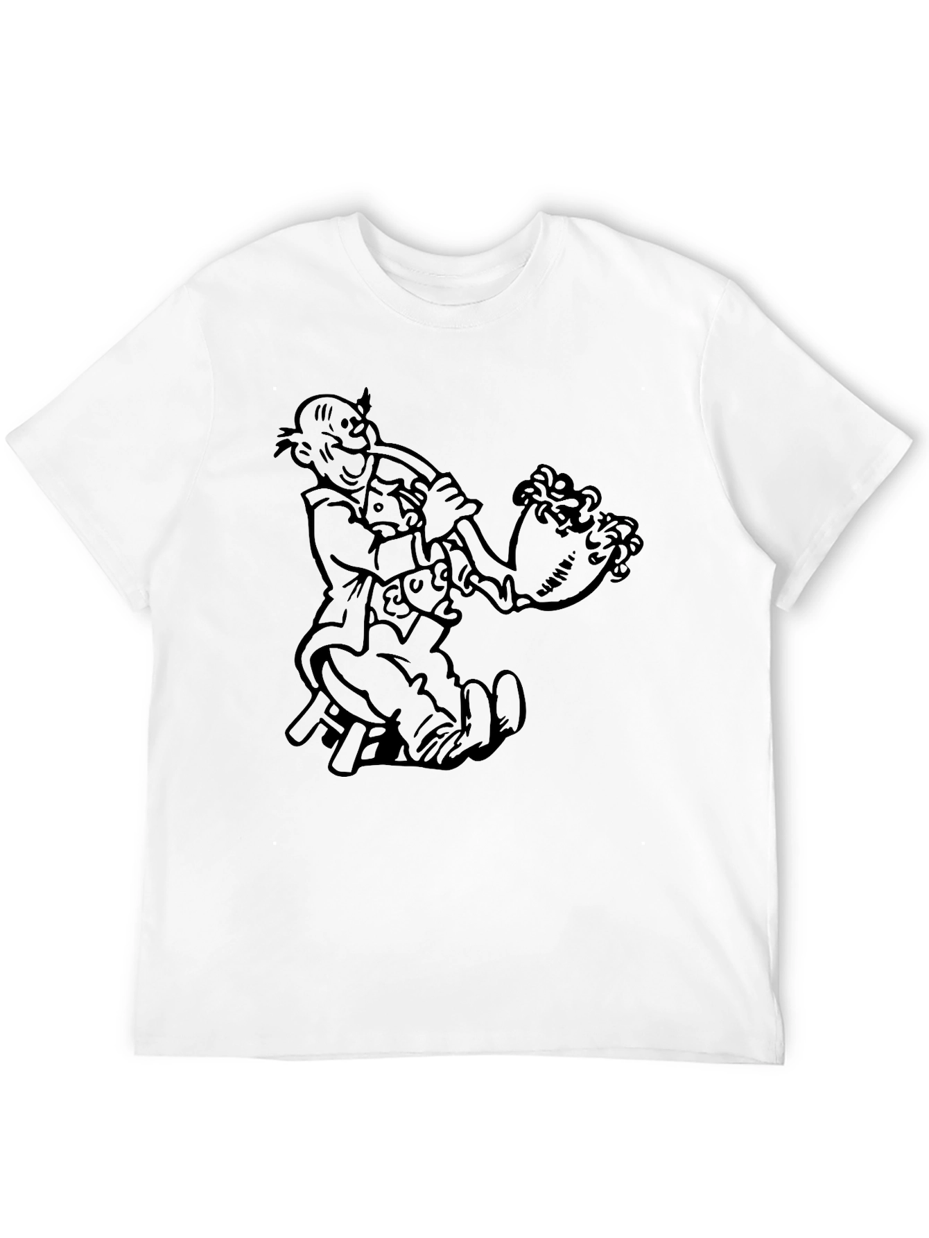Cartoon Graphic Tee - Black
