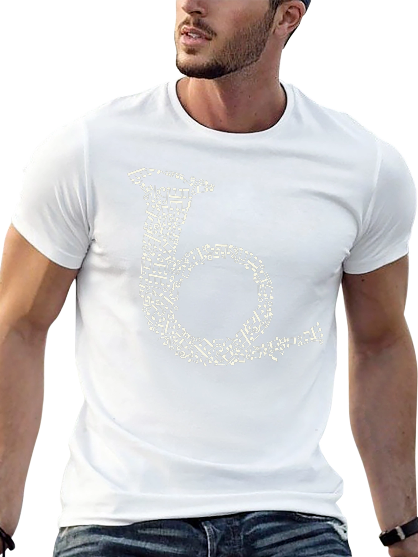 Musical Note French Horn Black T-Shirt