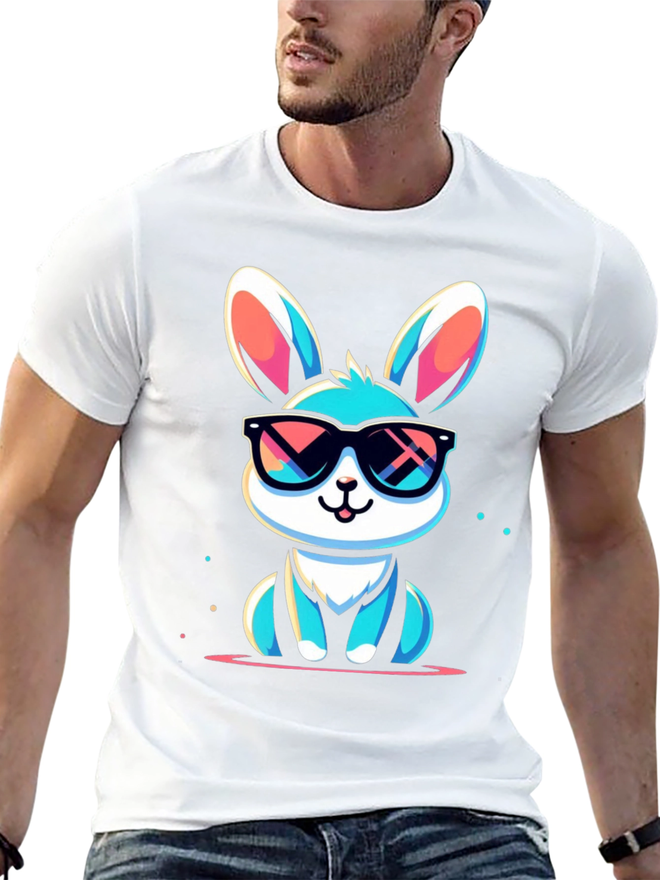 Cool Bunny Graphic Tee - Stylish Unisex T-Shirt