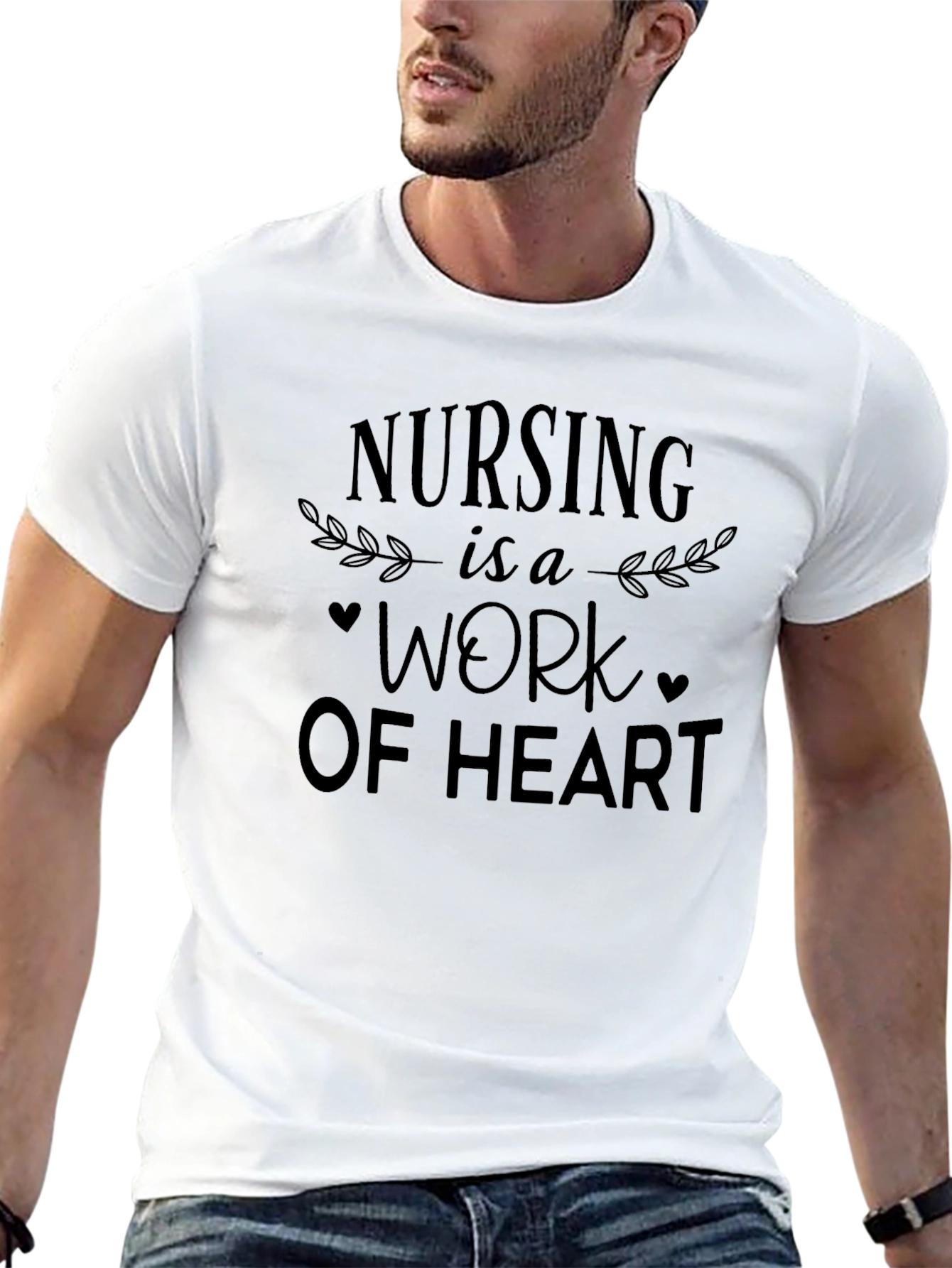 Nursing is a Work of Heart Black T-Shirt