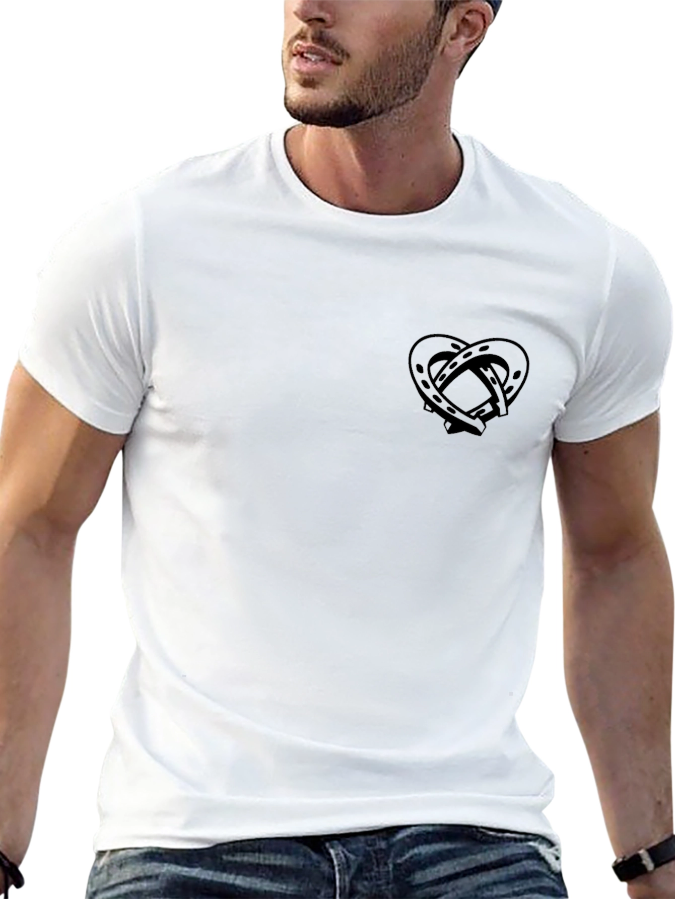 Black Horseshoe Heart Graphic Tee