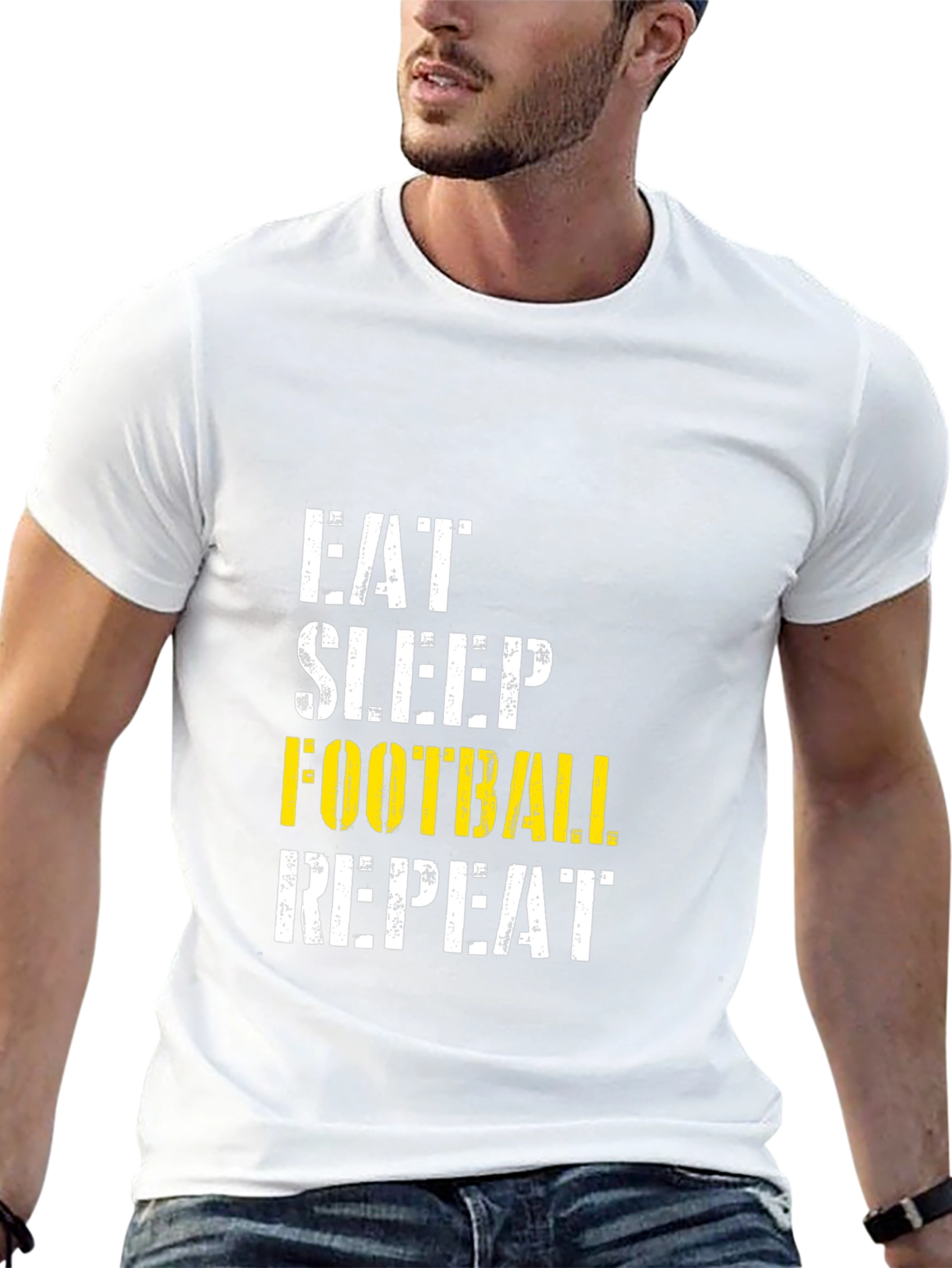 Eat Sleep Football Repeat Graphic T-Shirt