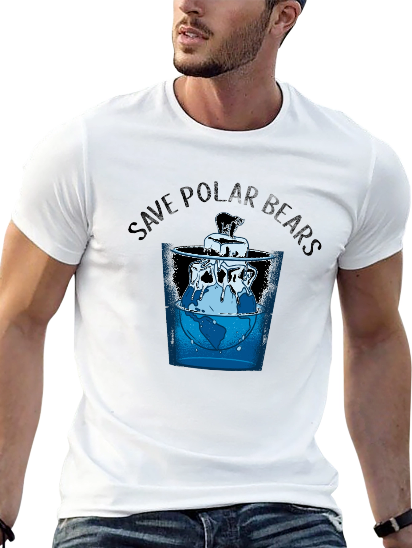 Save Polar Bears Graphic Tee - Global Warming Awareness