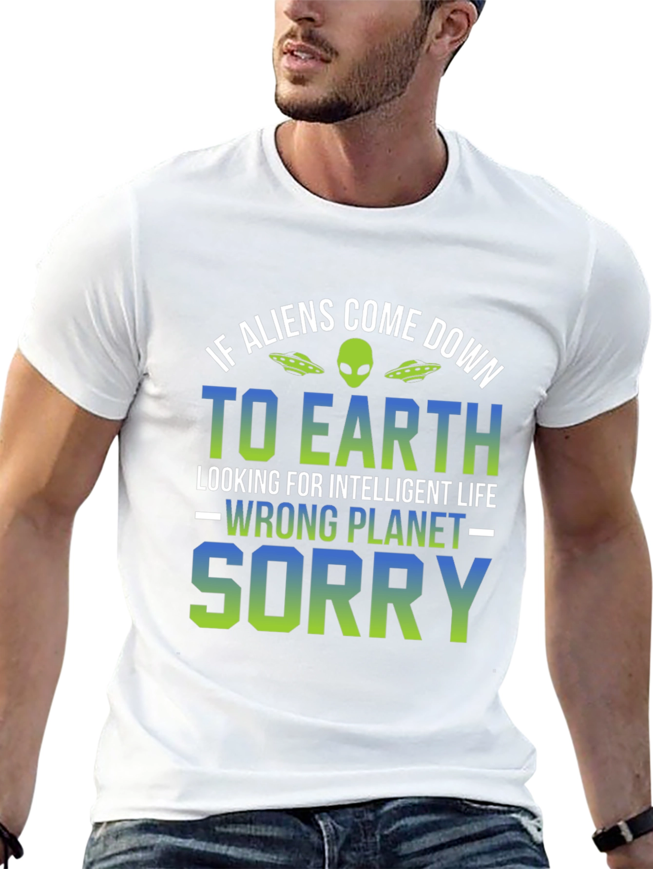 Funny Alien Wrong Planet Graphic T-Shirt