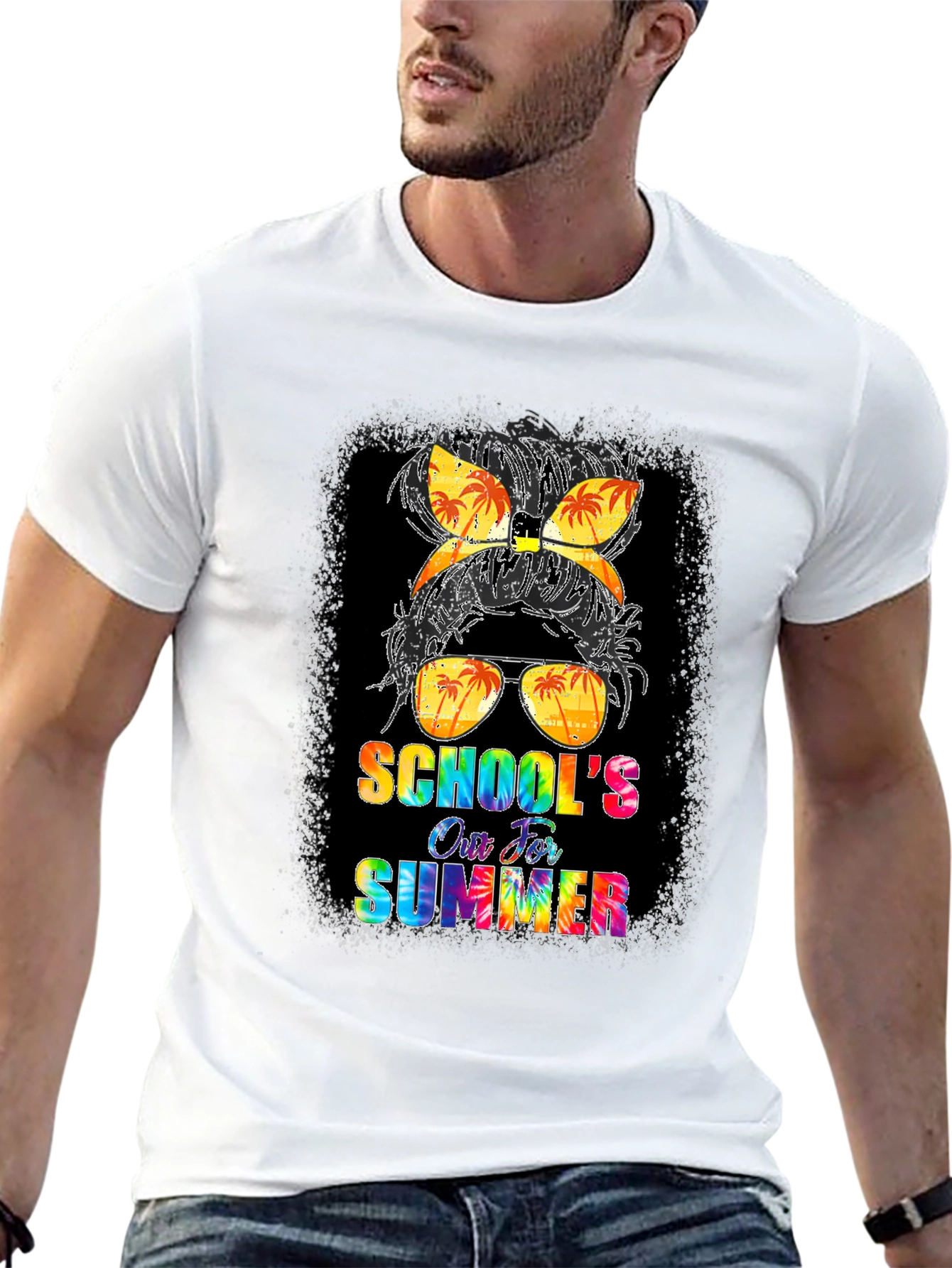 Schools Out For Summer Messy Bun T-Shirt