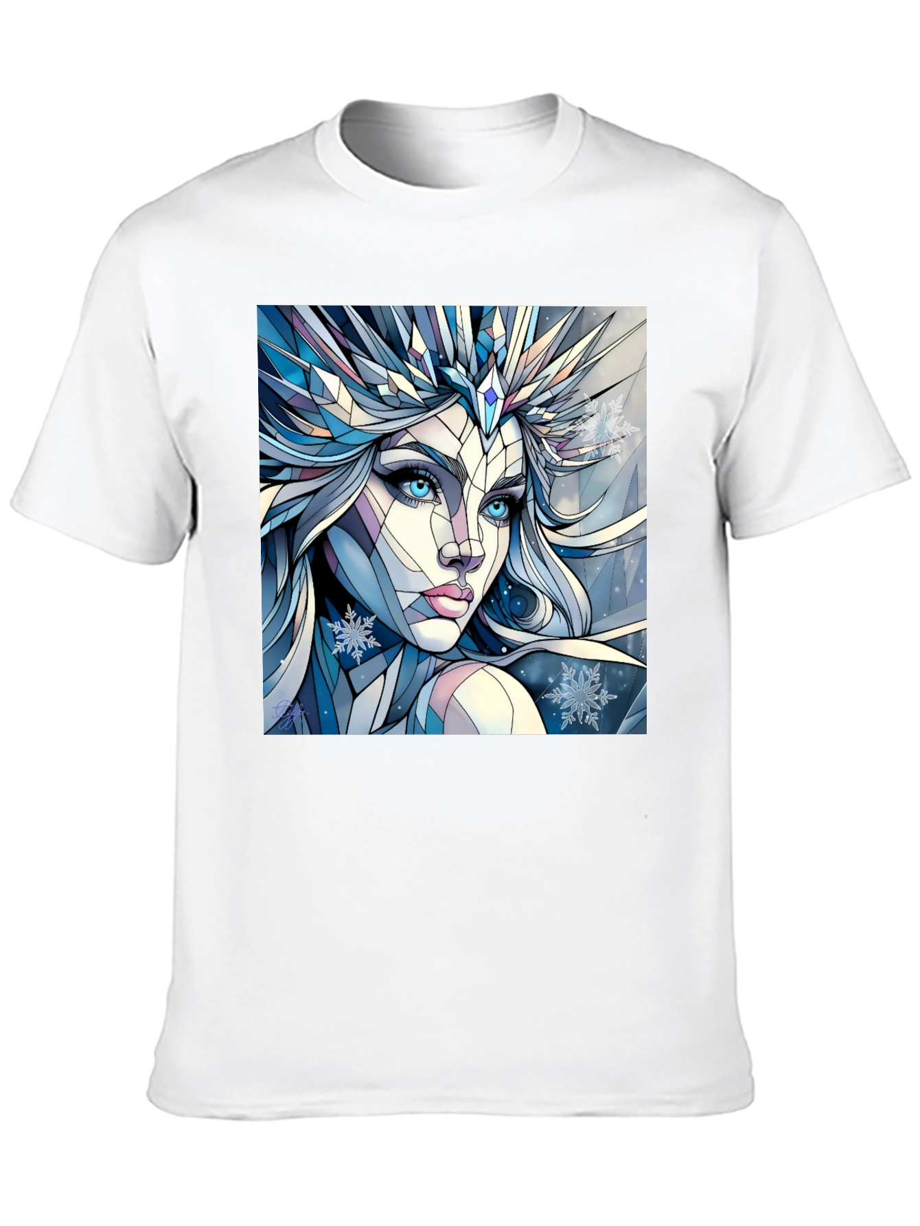 Geometric Ice Queen Graphic Tee - Black