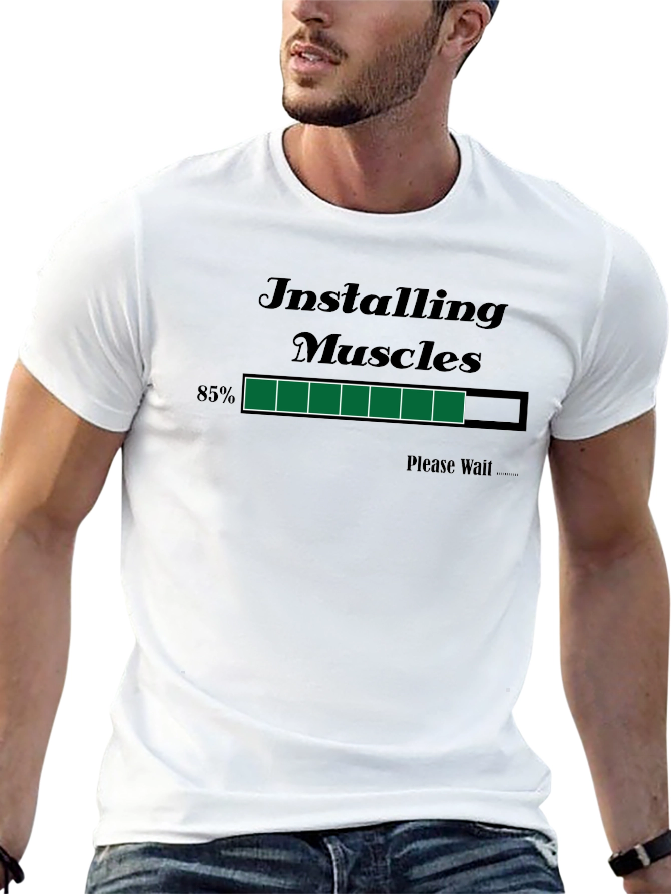 Installing Muscles Funny Graphic Tee