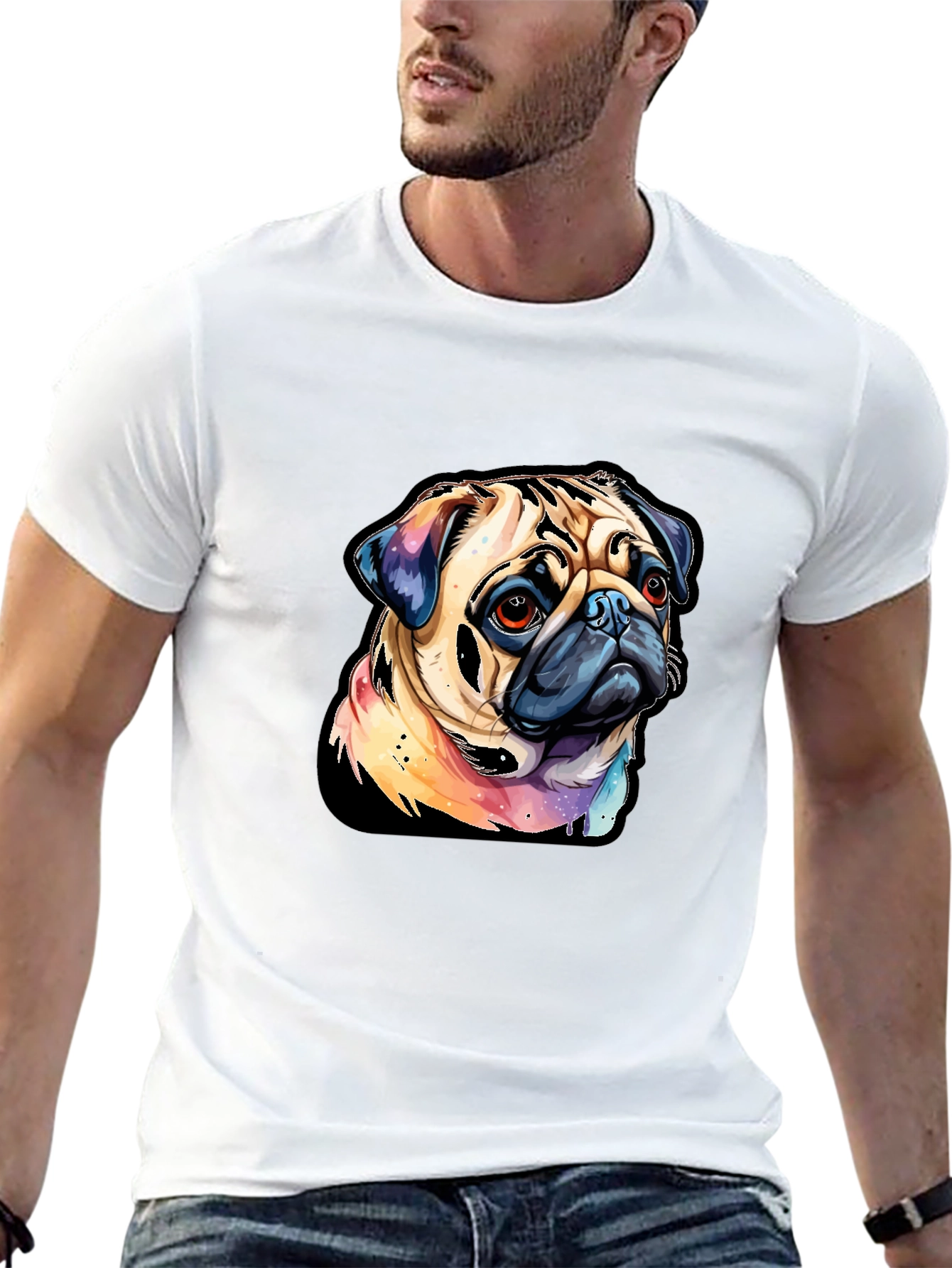Pug Graphic Black T-Shirt