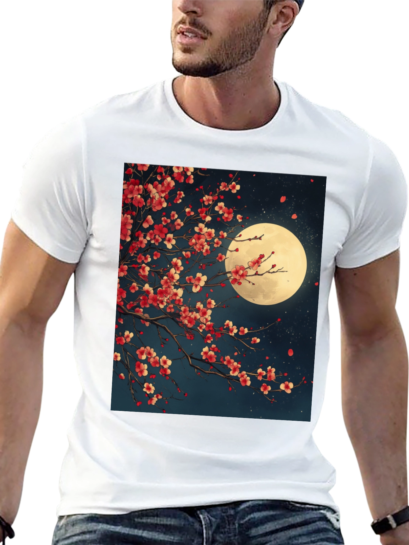 Cherry Blossom Moon Graphic Tee