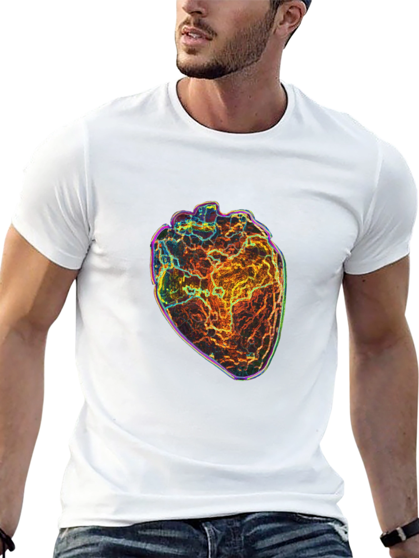 Anatomical Heart Graphic Print Black T-Shirt