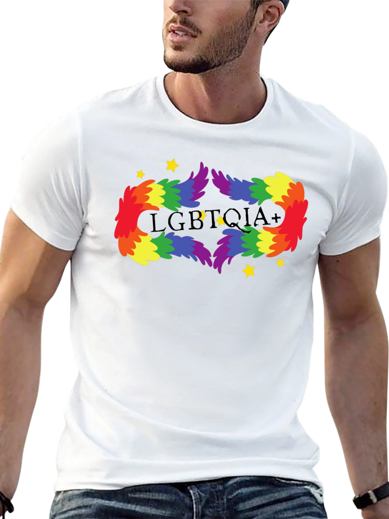 LGBTQIA+ Rainbow Feather T-Shirt