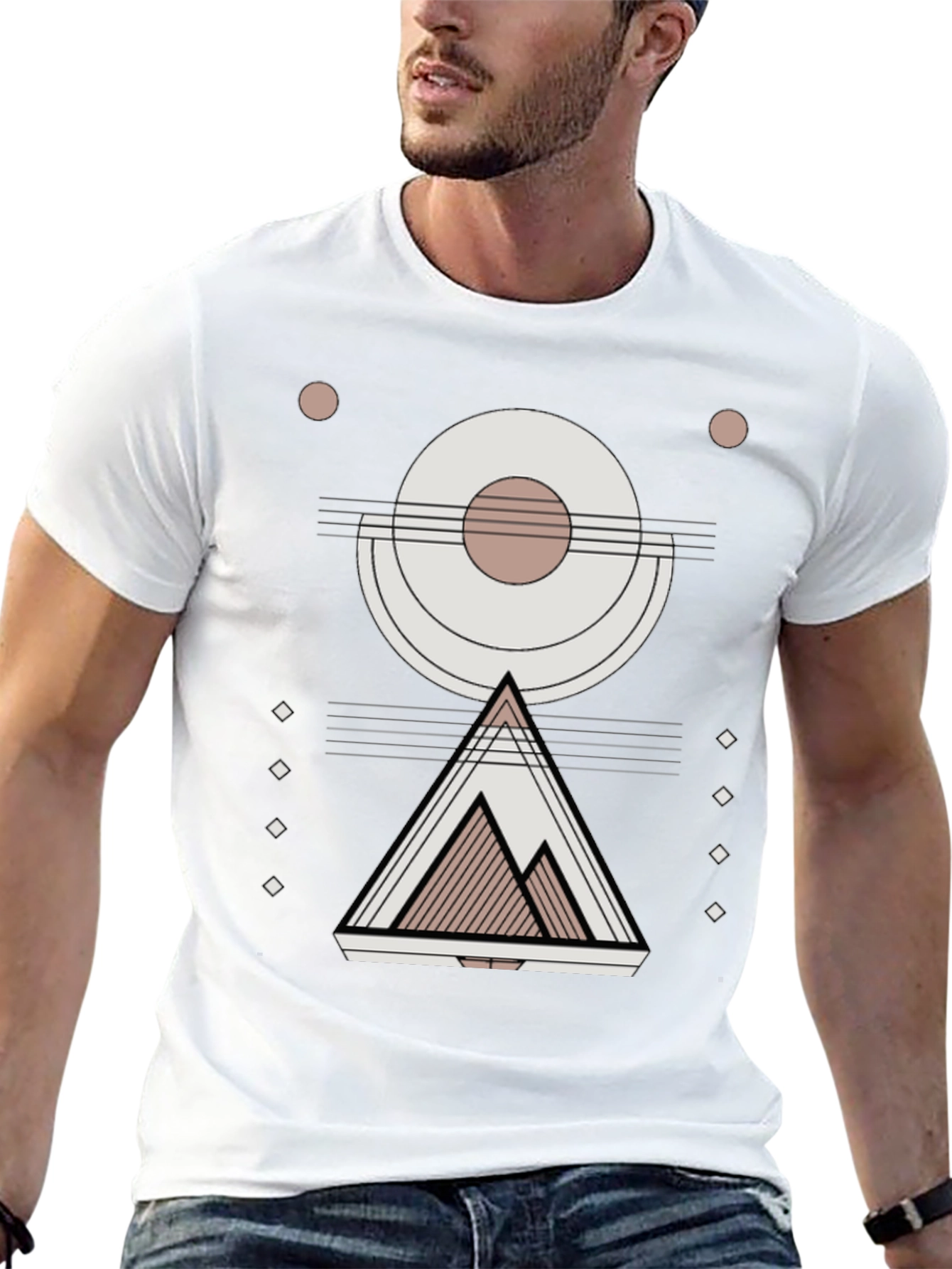 Geometric Mountain Graphic Print Tee