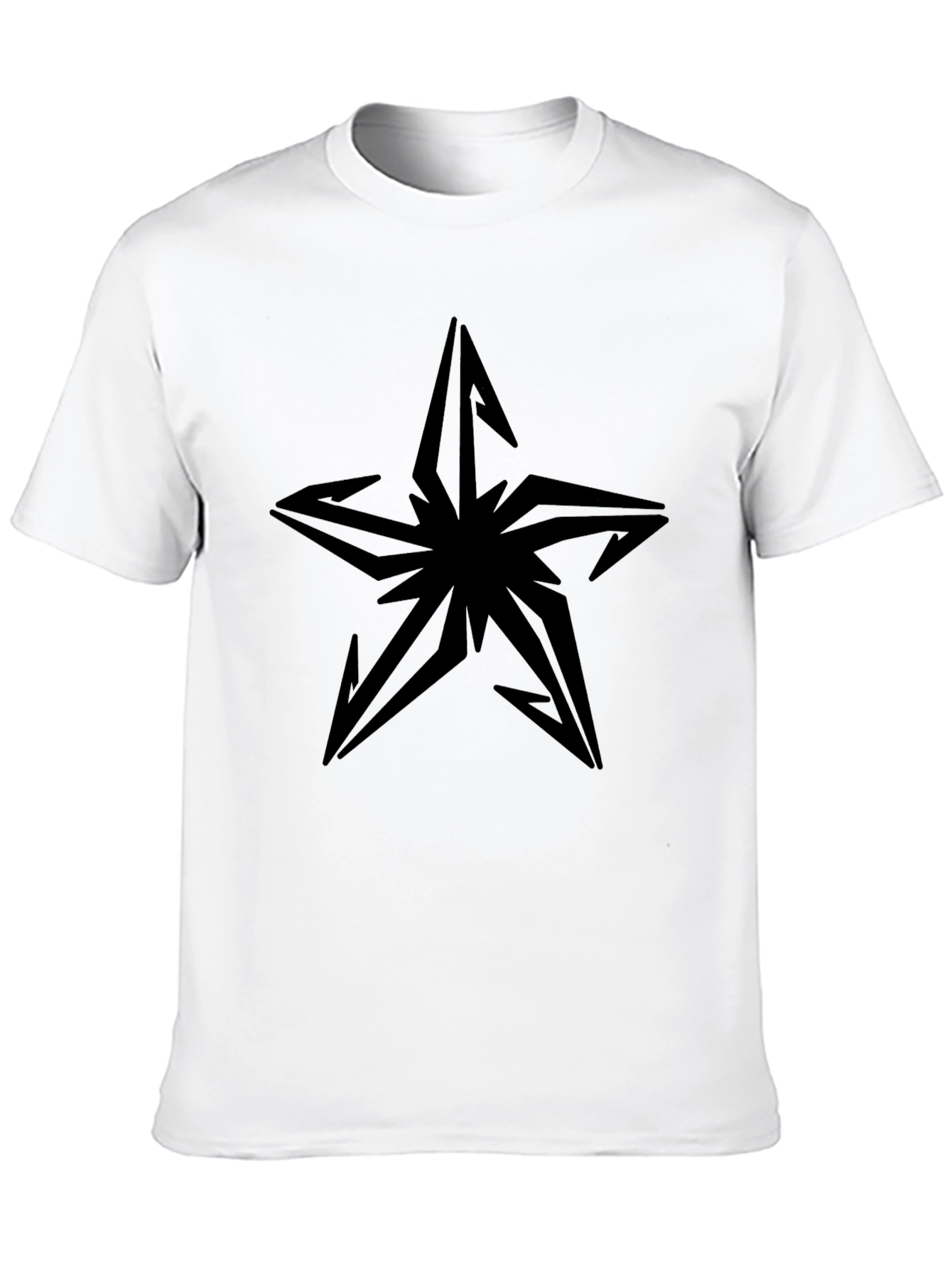 Edgy Star Graphic Black T-Shirt