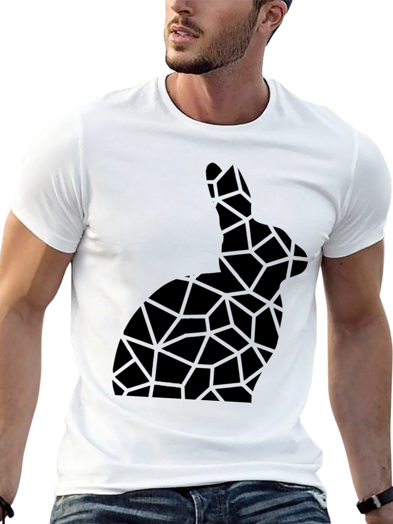 Geometric Rabbit Tee - Modern Abstract Bunny Shirt