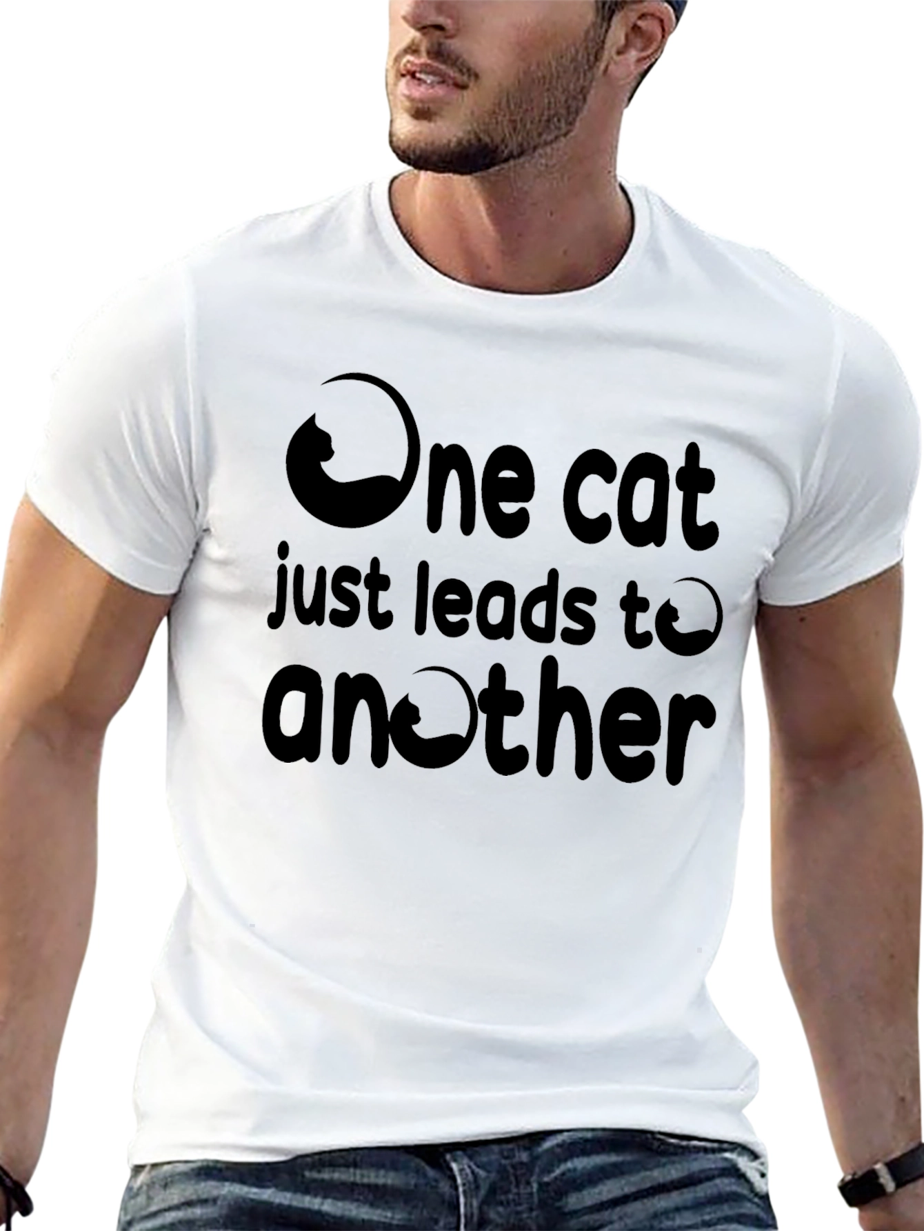 One Cat Leads to Another Black Graphic Tee