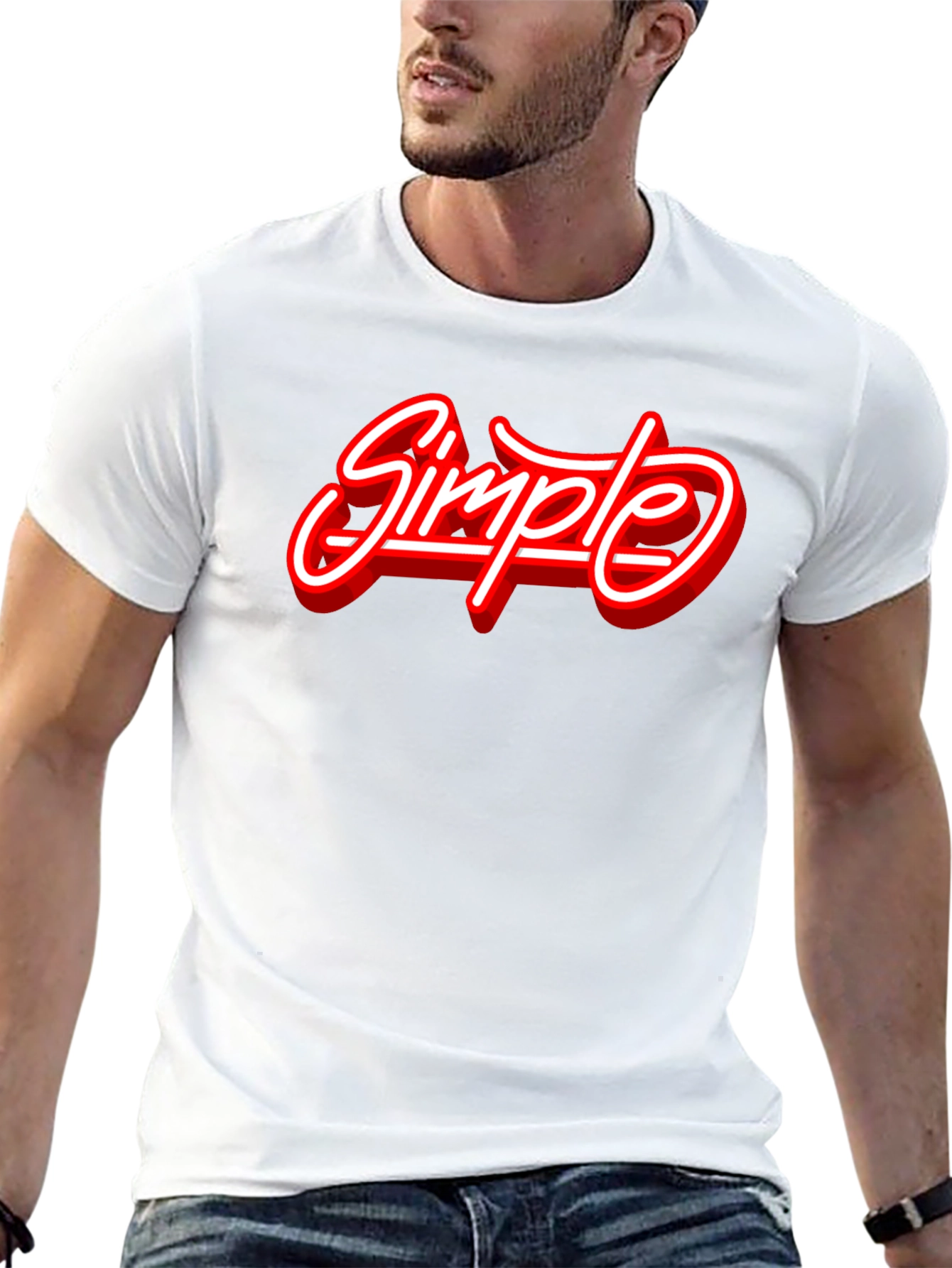 Simple Graphic Print Black T-Shirt
