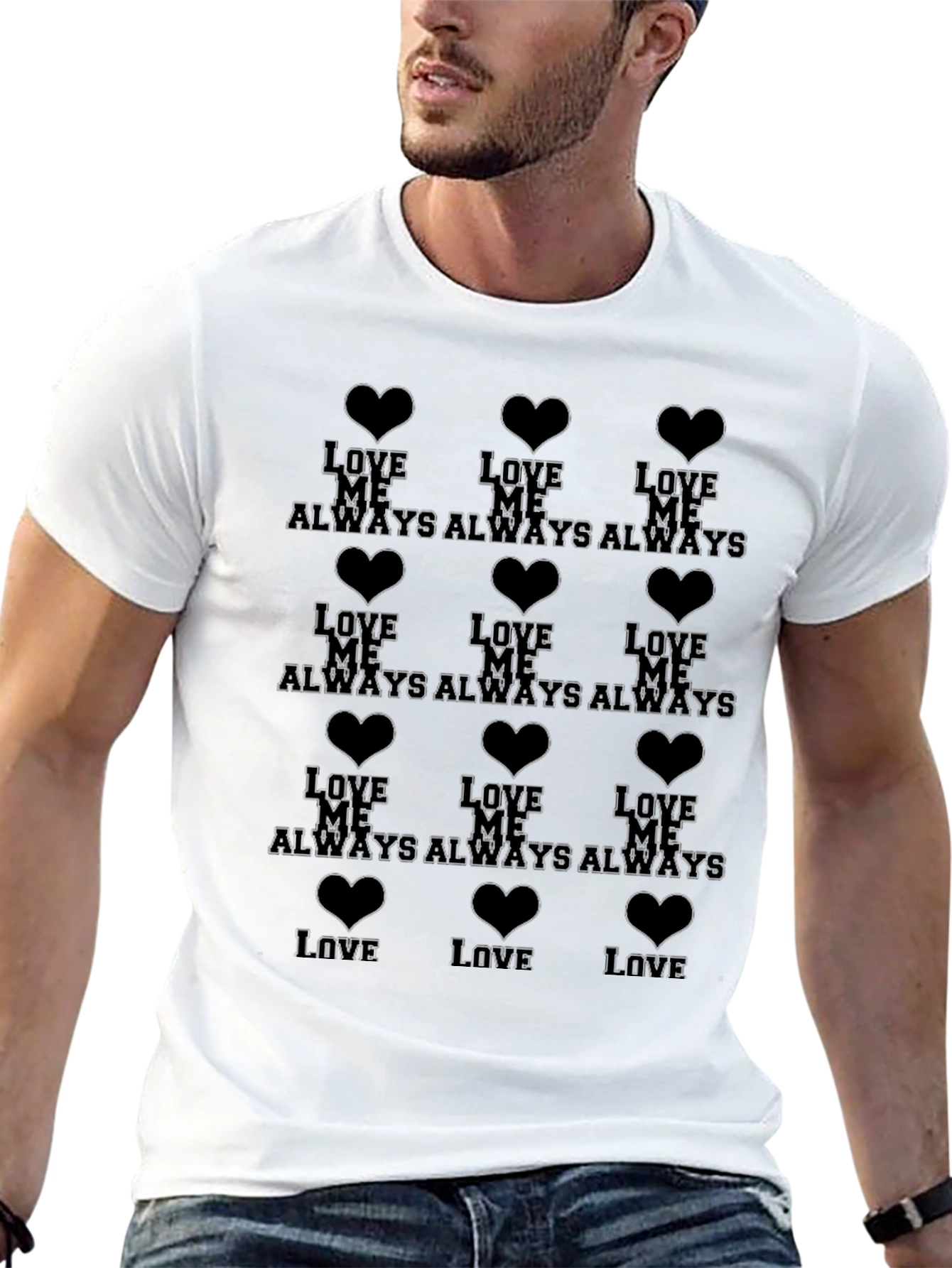 Love Me Always Black Graphic Tee