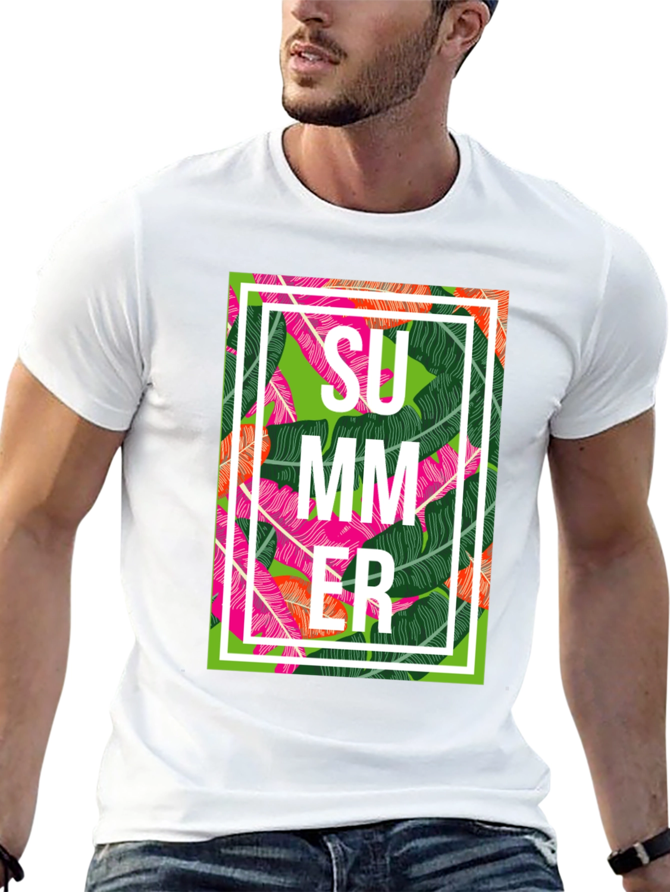 Tropical Summer Graphic Tee - Stylish Mens T-Shirt