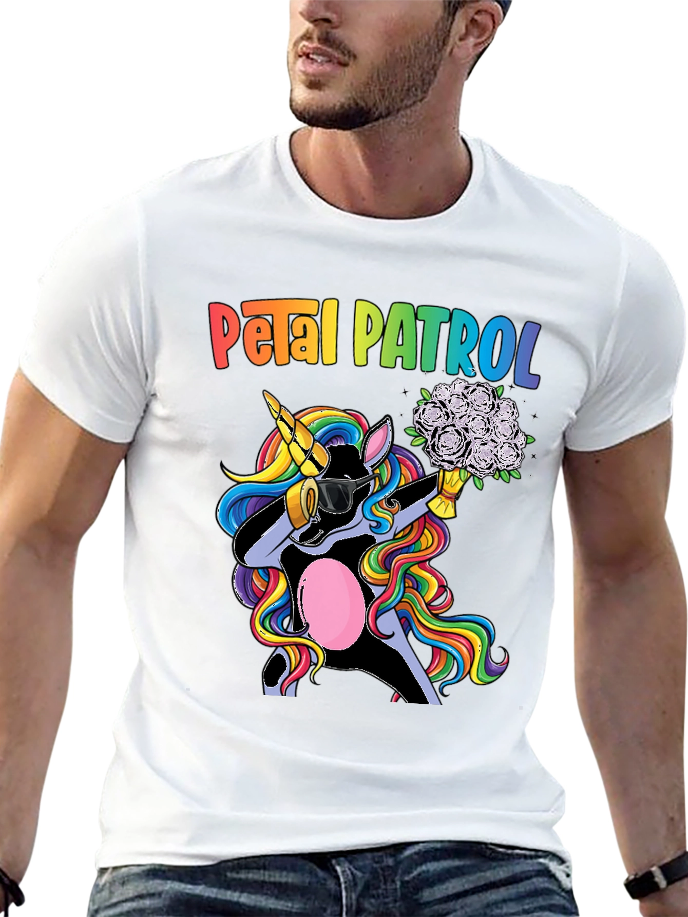 Petal Patrol Unicorn Graphic T-Shirt
