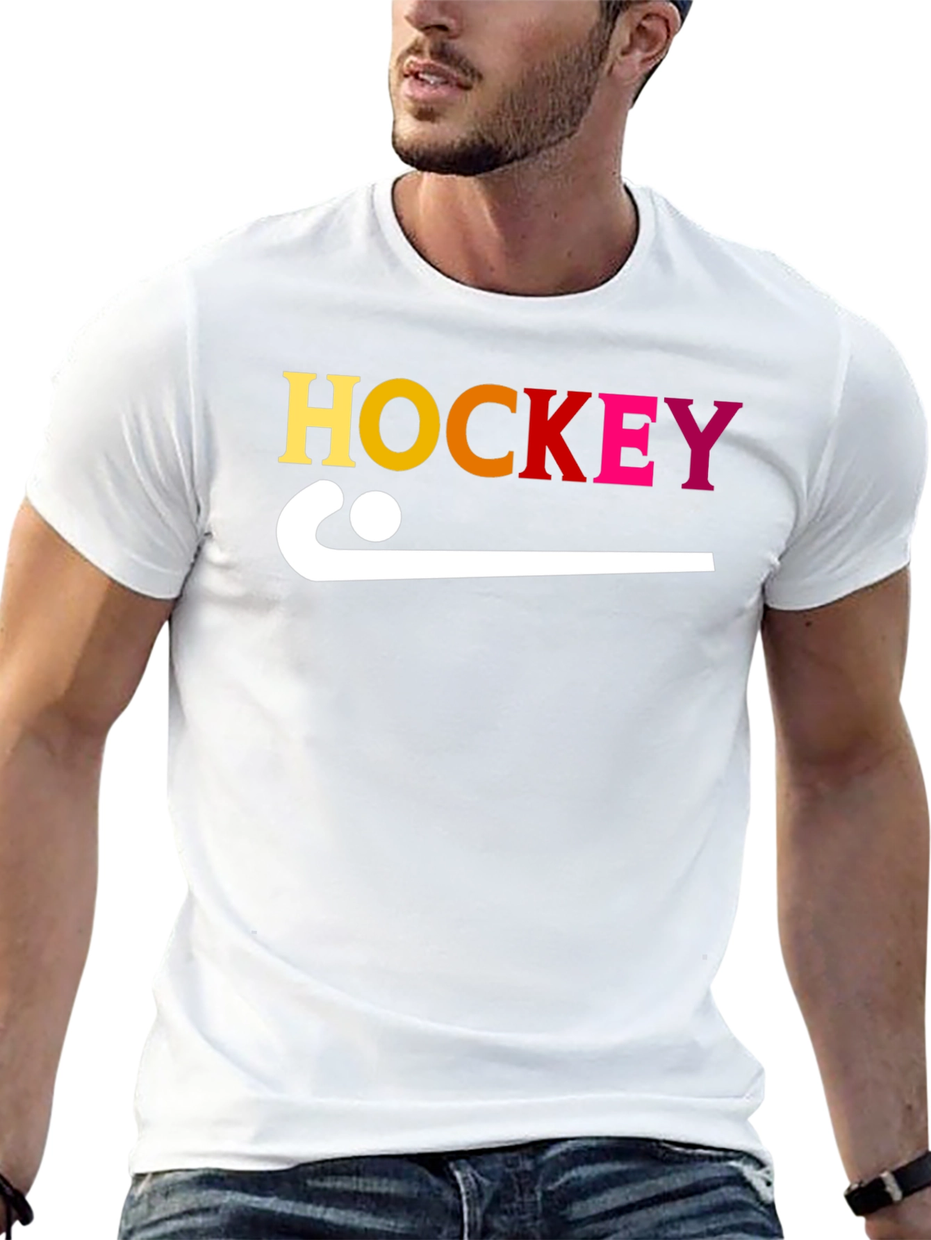 Hockey Stick Graphic Tee - Sporty Cotton T-Shirt