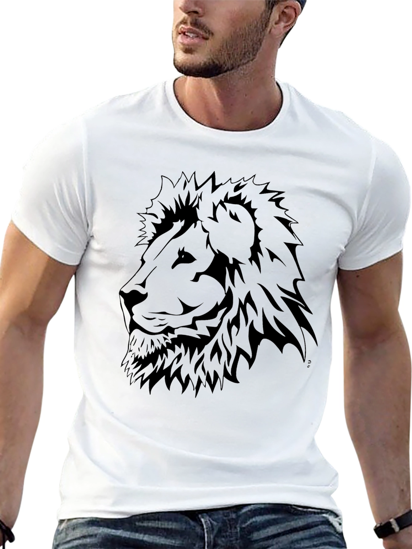 Lion Graphic Tee - Black