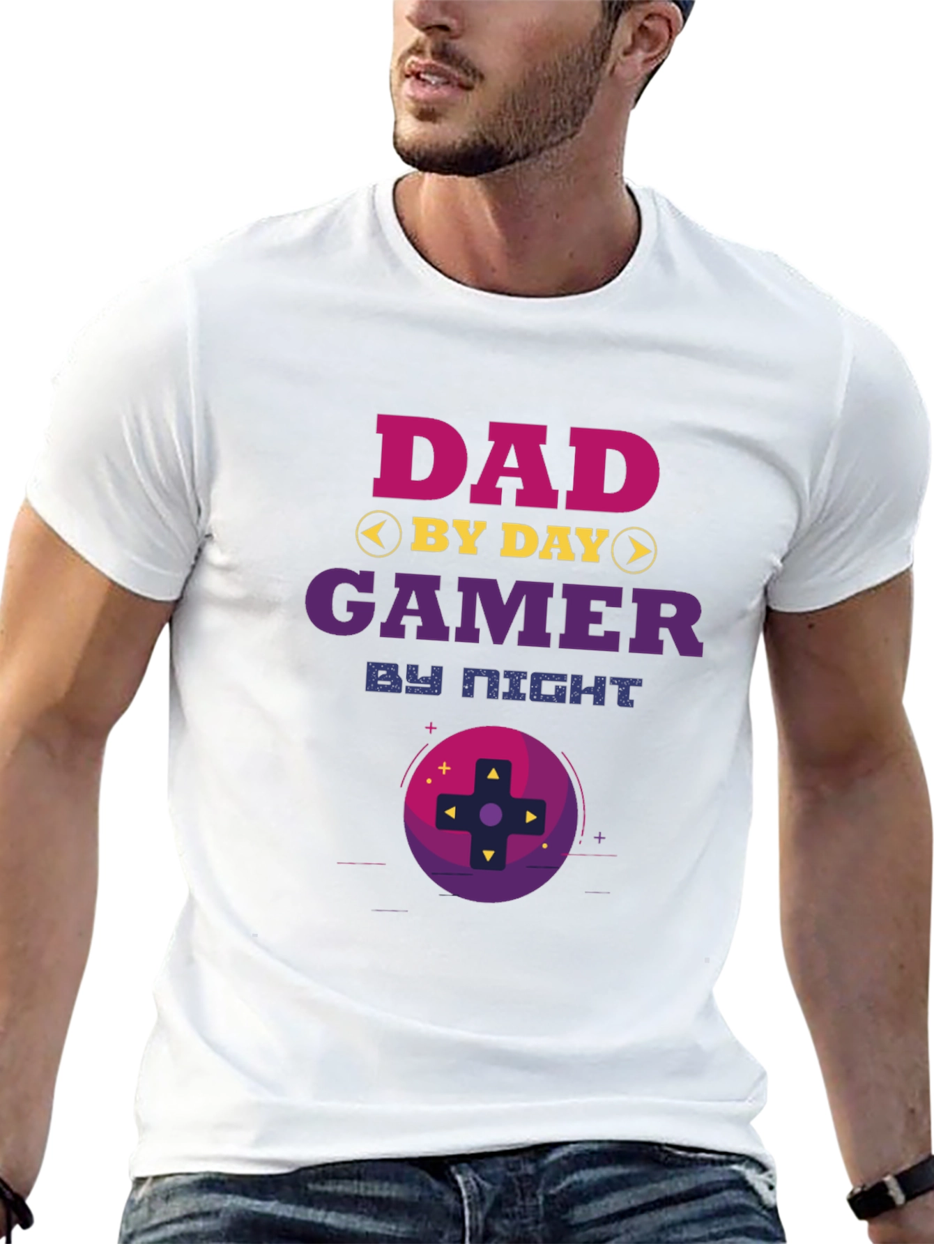Dad By Day Gamer By Night Graphic Tee