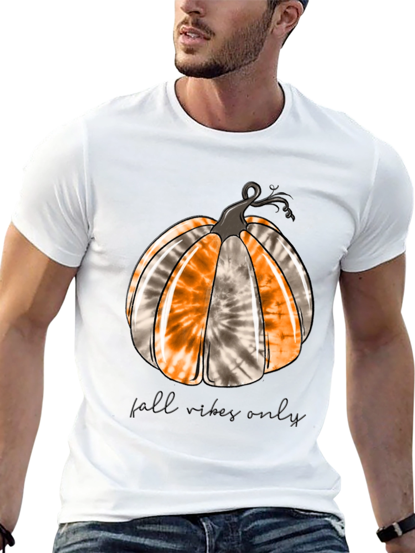 Fall Vibes Only Pumpkin Tie Dye T-Shirt
