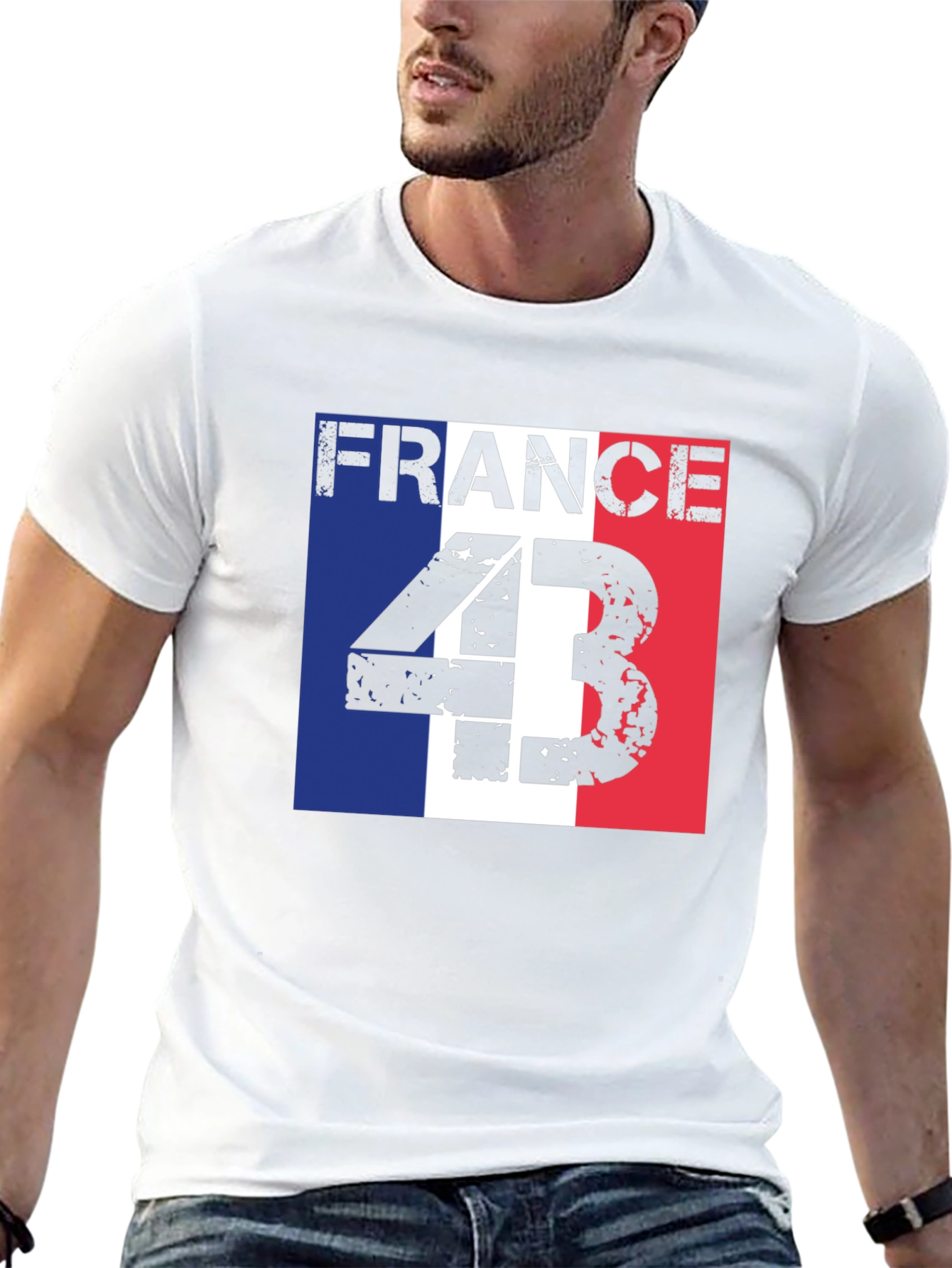 France 43 T-Shirt - Distressed Graphic Tee